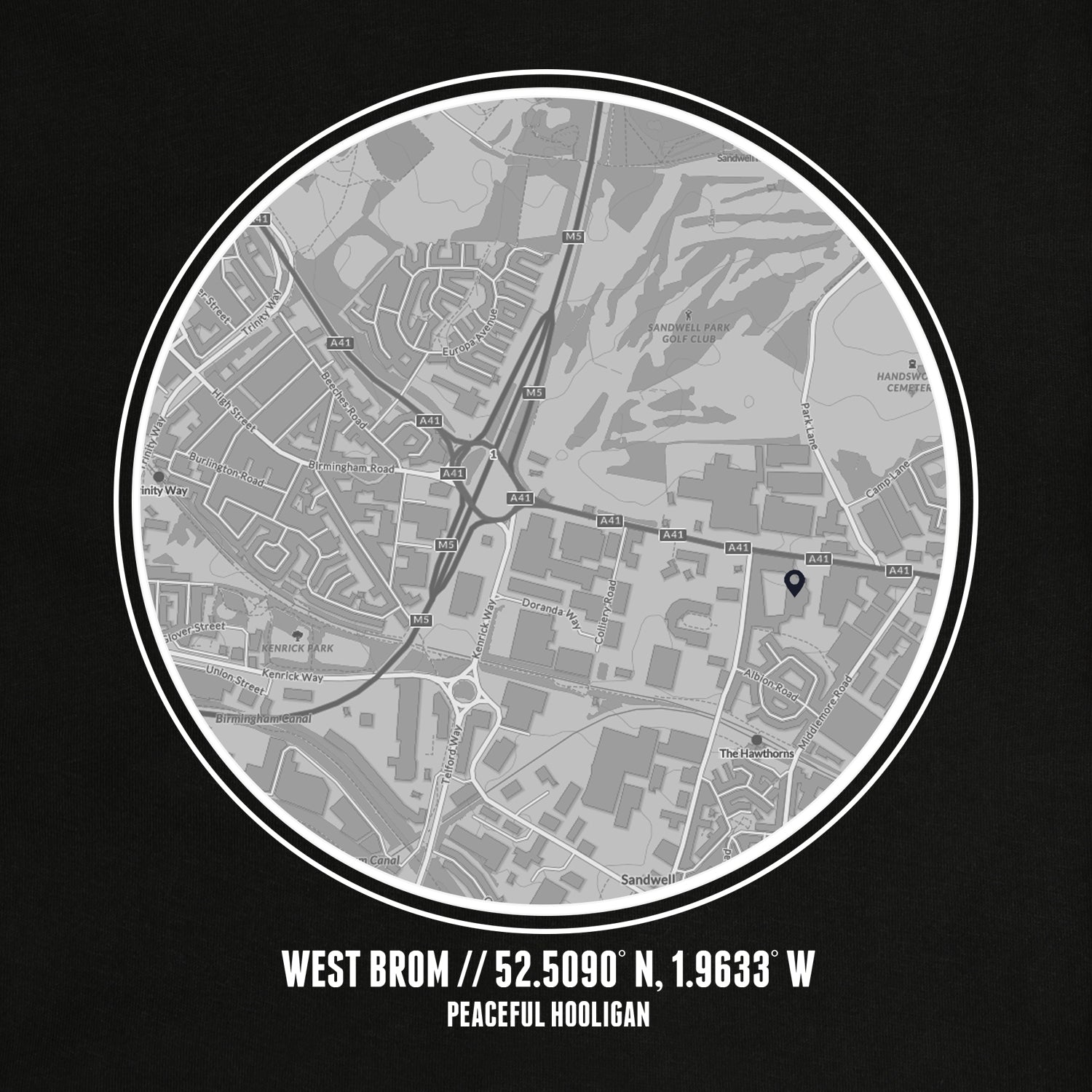 West Brom Location Hoodie Black - Peaceful Hooligan