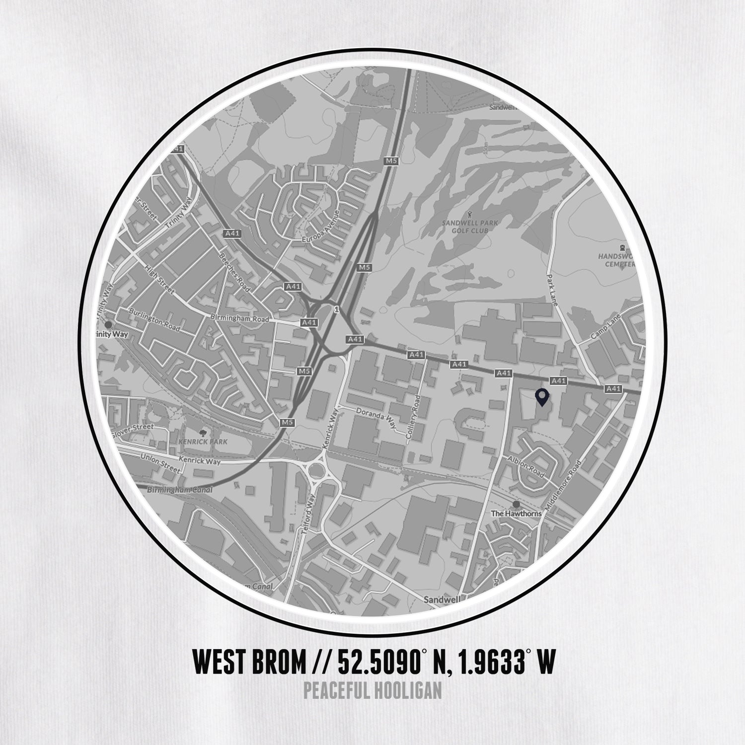 West Brom Location T-Shirt White - Peaceful Hooligan