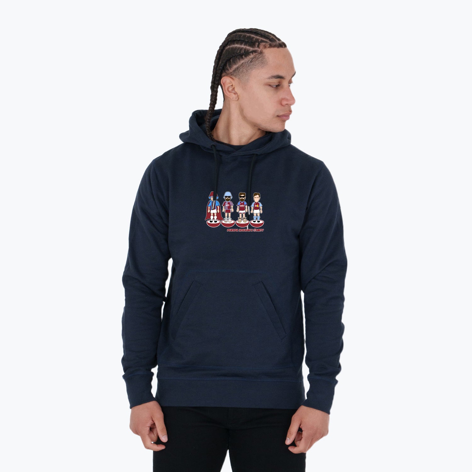 Aston Villa Subbuteo Hoodie Navy - Peaceful Hooligan