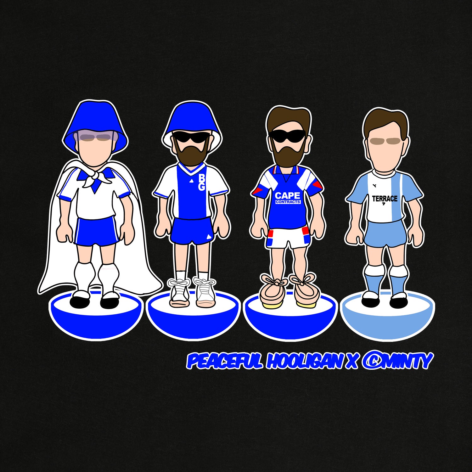 Barrow Subbuteo Hoodie Black - Peaceful Hooligan