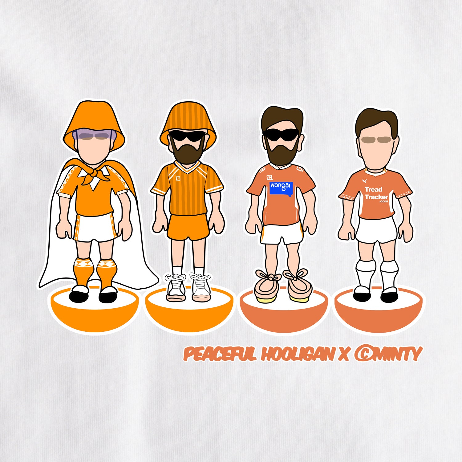 Blackpool Subbuteo T-Shirt White - Peaceful Hooligan