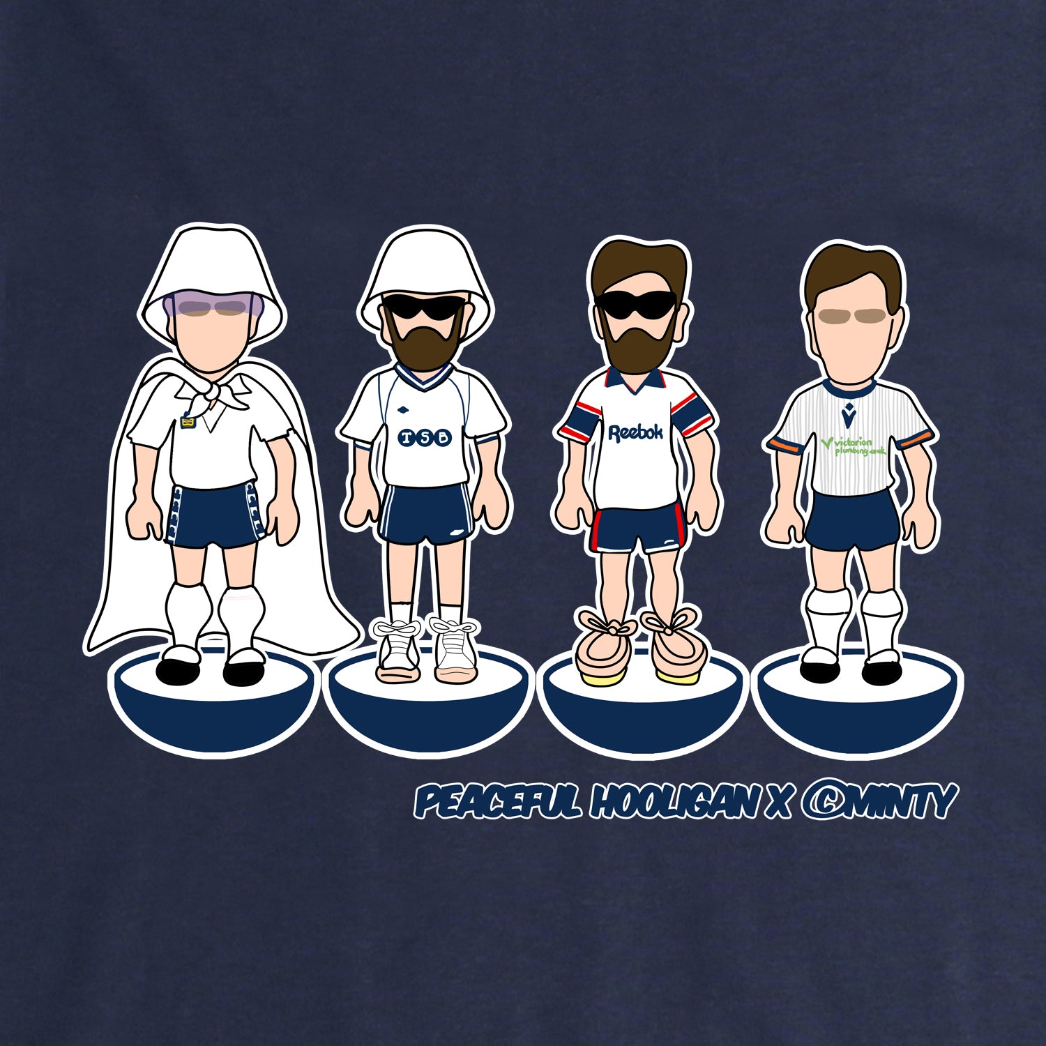 Bolton Subbuteo Sweatshirt Navy - Peaceful Hooligan