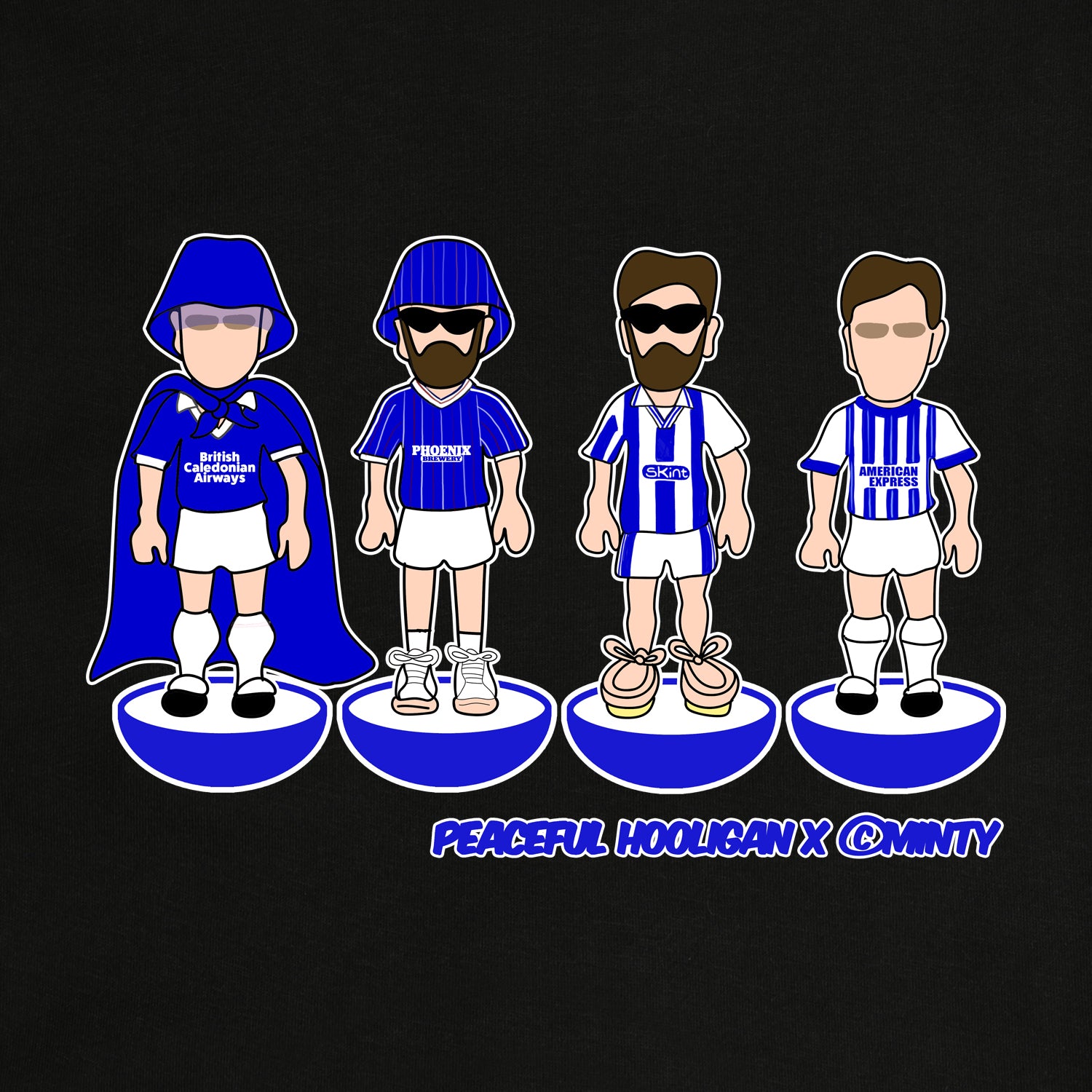 Brighton Subbuteo Hoodie Black - Peaceful Hooligan