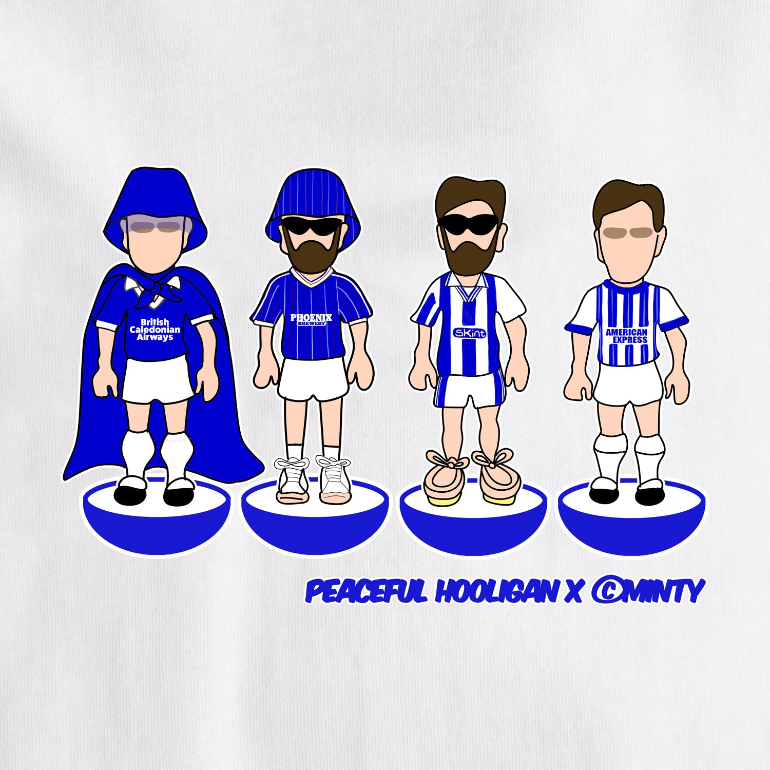 Brighton Subbuteo T-Shirt White - Peaceful Hooligan