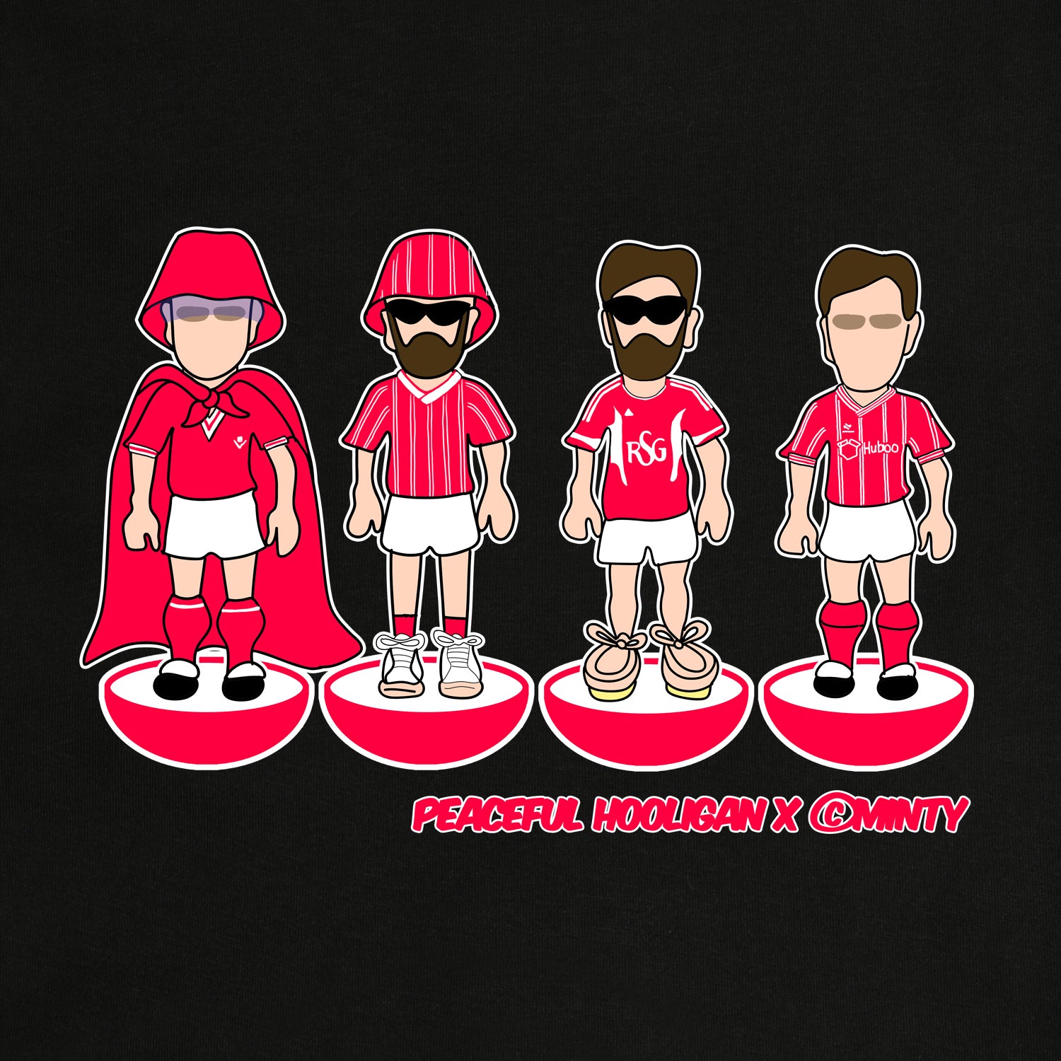 The Robins Subbuteo Hoodie Black - Peaceful Hooligan