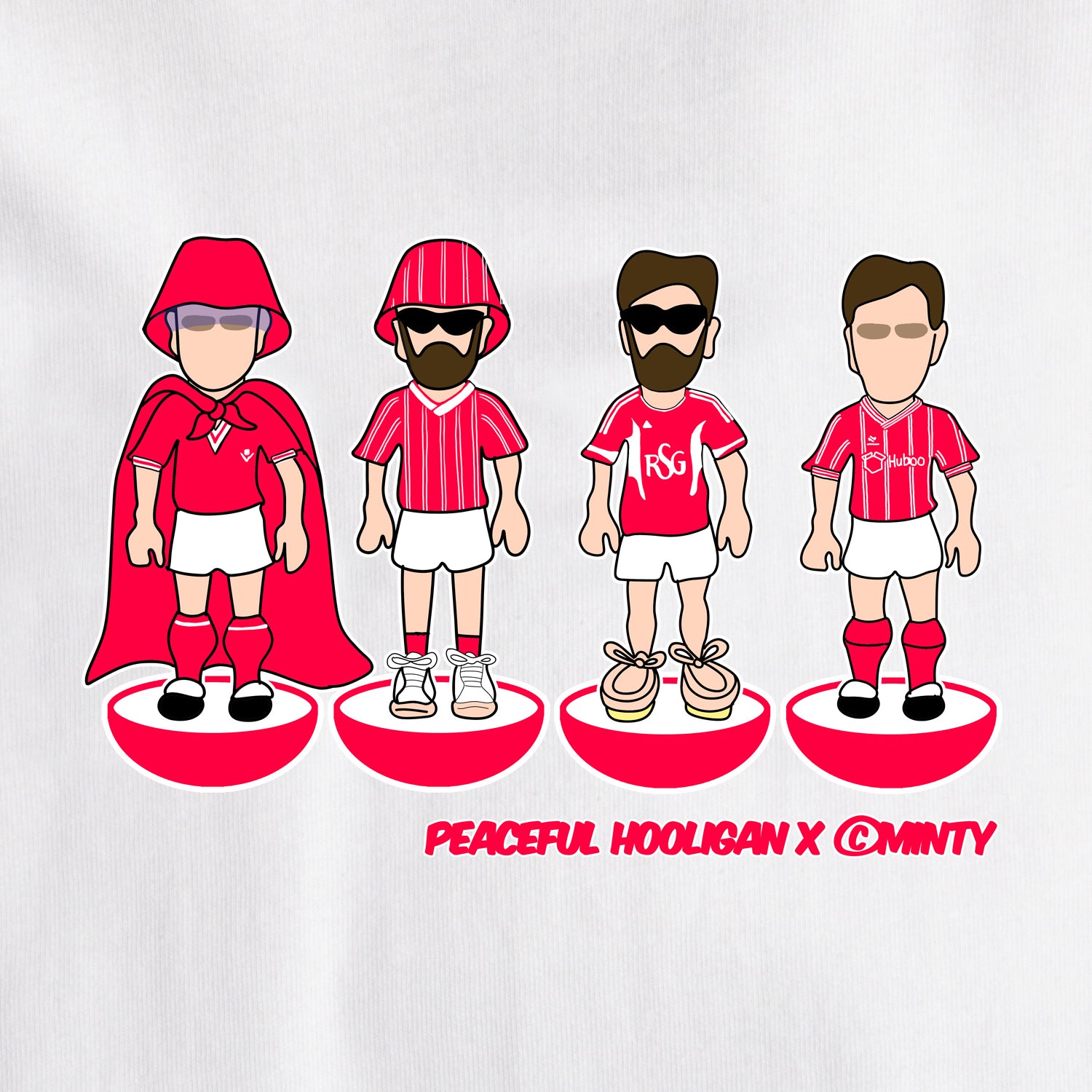 The Robins Subbuteo T-Shirt White - Peaceful Hooligan