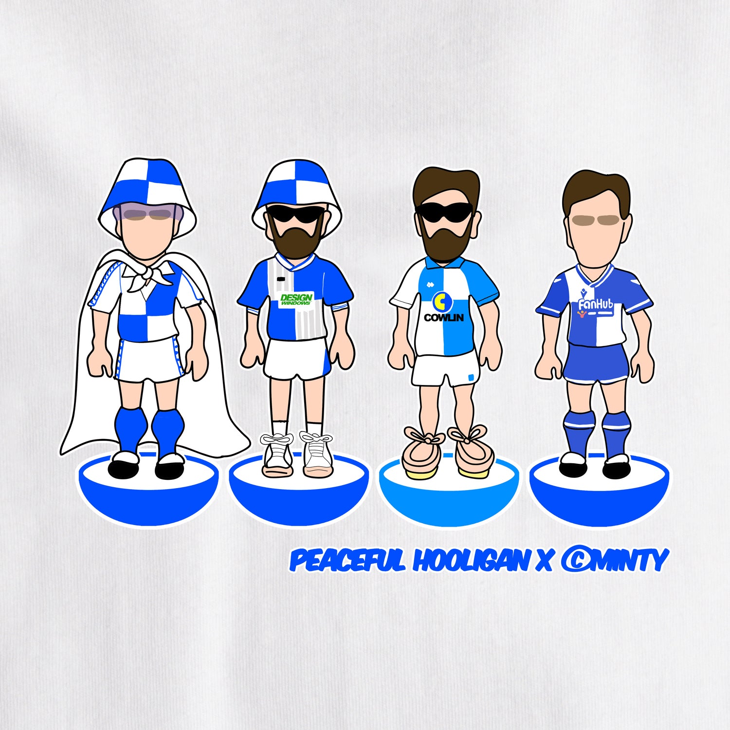 Rovers Subbuteo T-Shirt White - Peaceful Hooligan