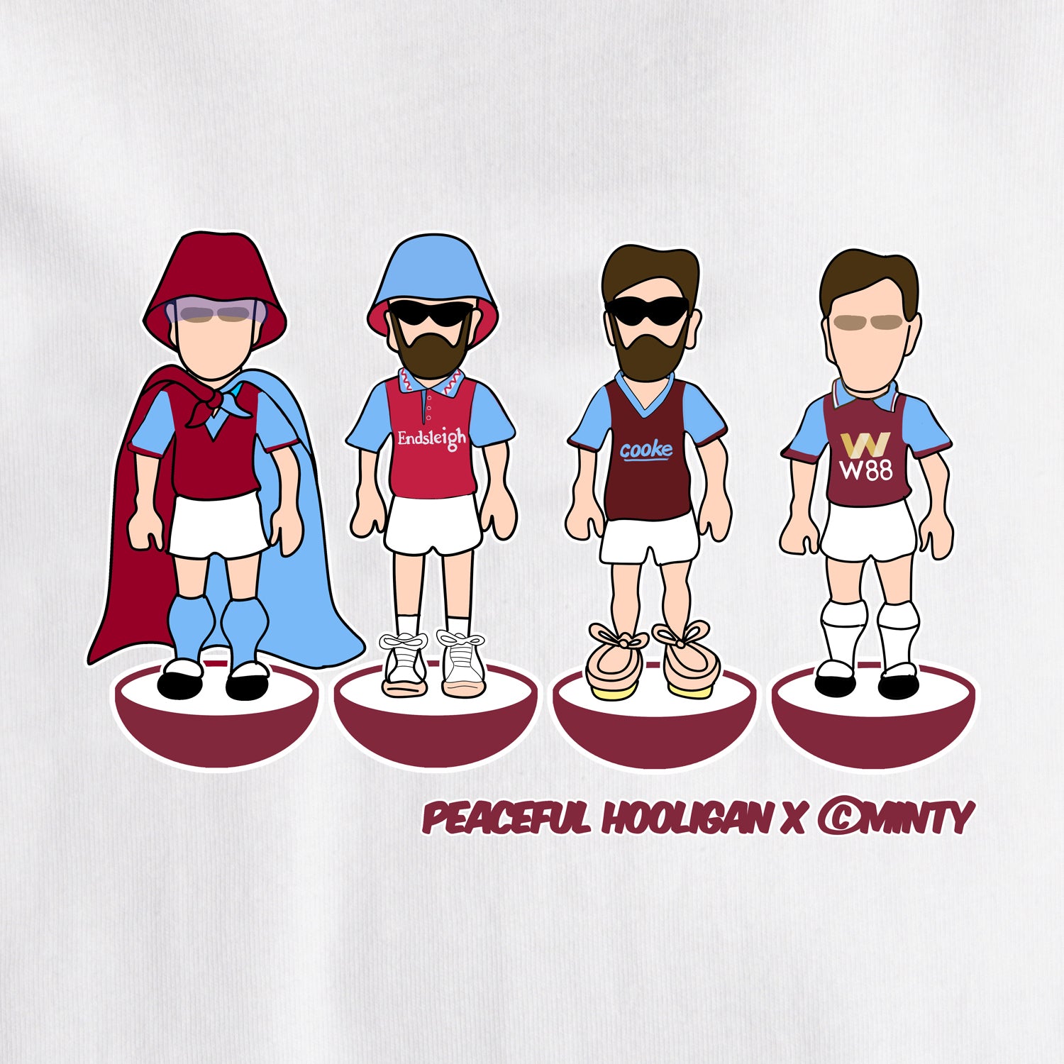 Burnley Subbuteo T-Shirt White - Peaceful Hooligan