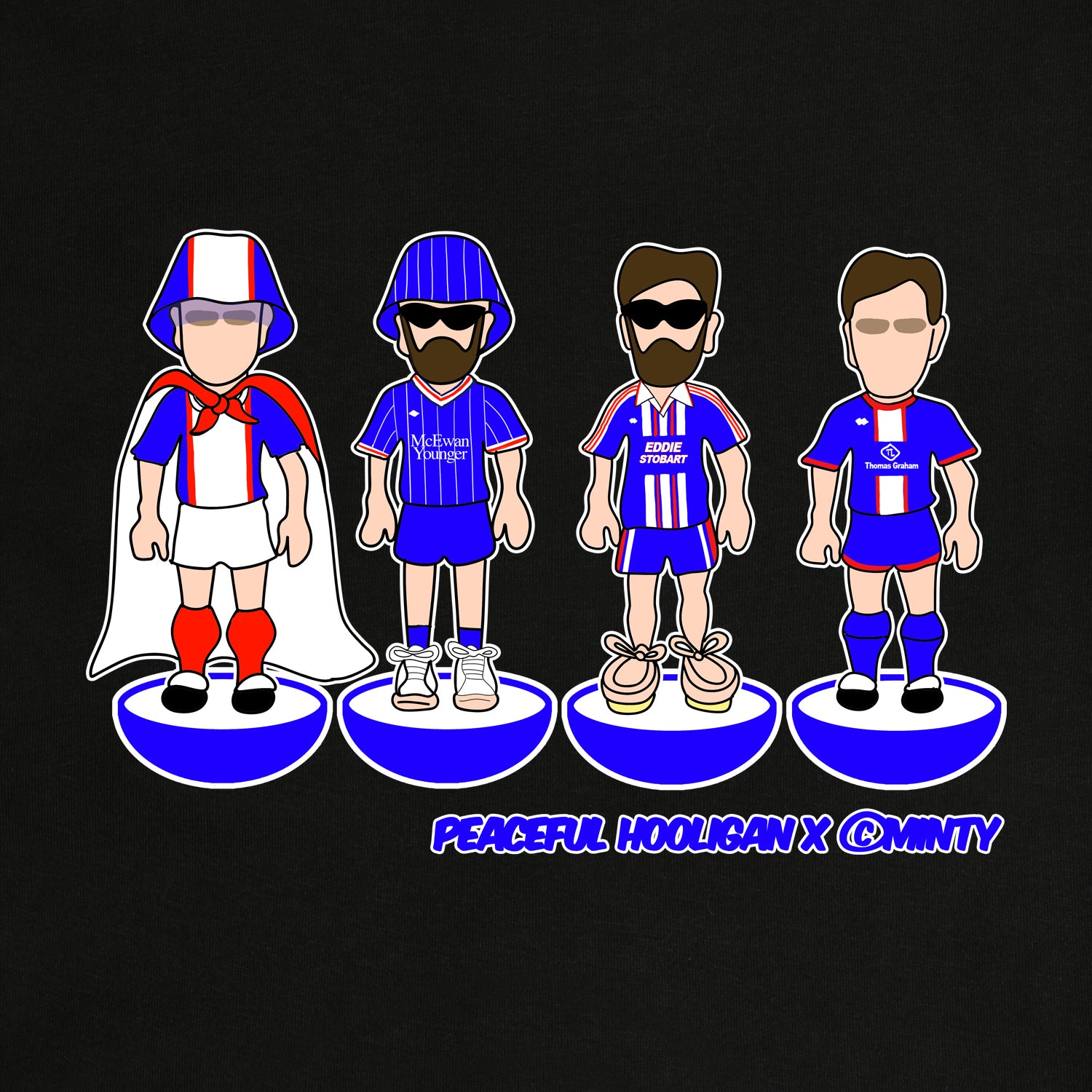 Carlisle Subbuteo Hoodie Black - Peaceful Hooligan