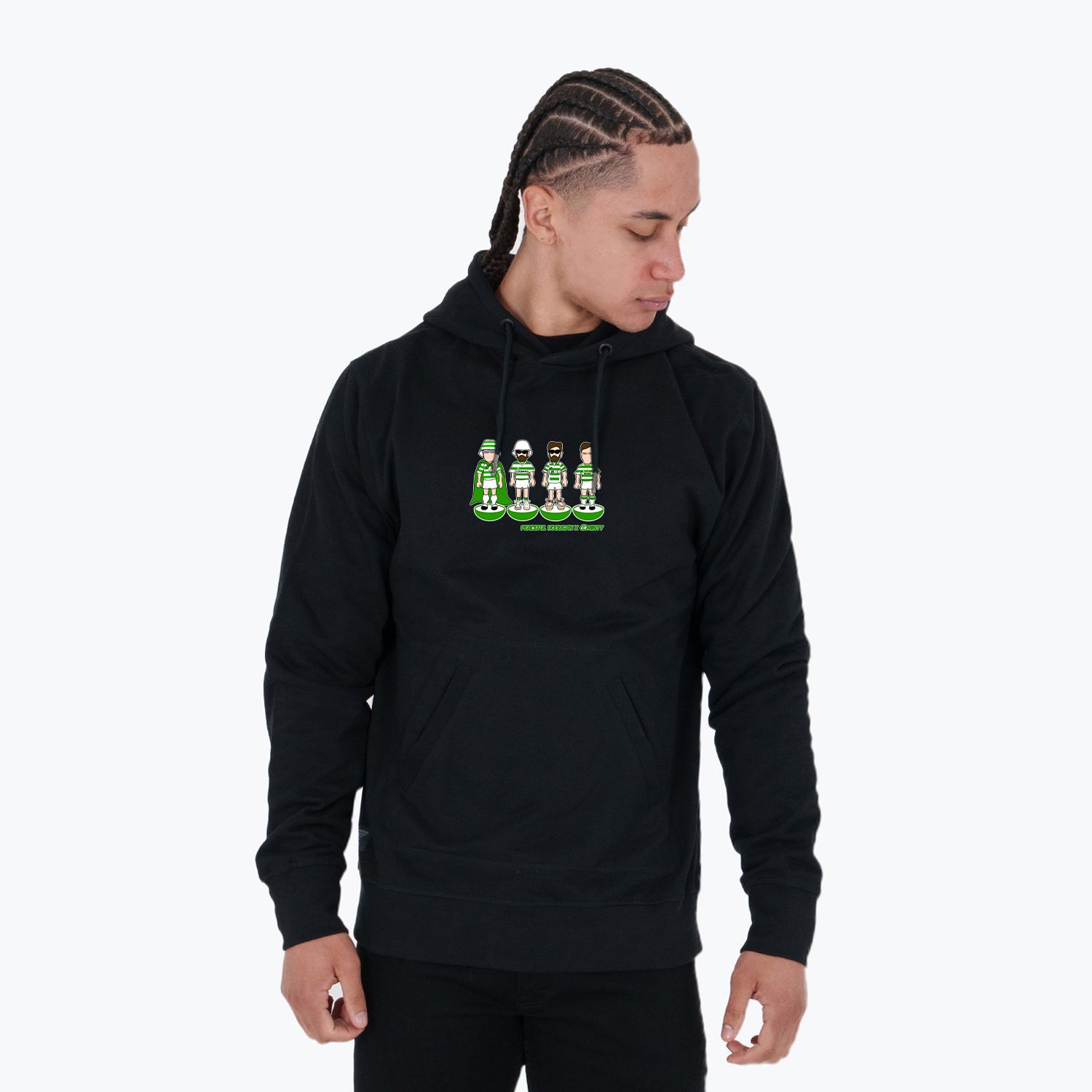 Celtic Subbuteo Hoodie Black - Peaceful Hooligan