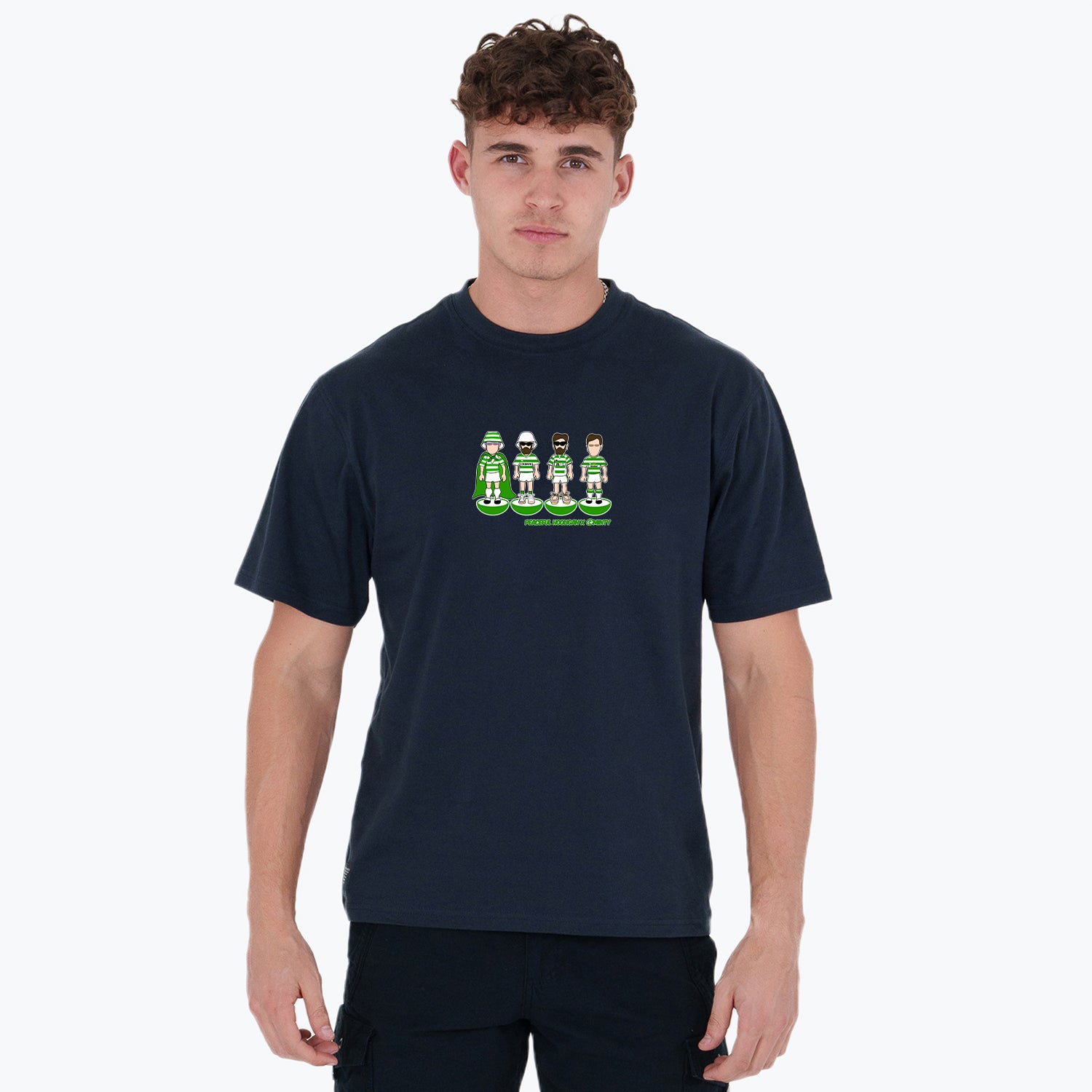 Celtic Subbuteo T-Shirt Navy - Peaceful Hooligan