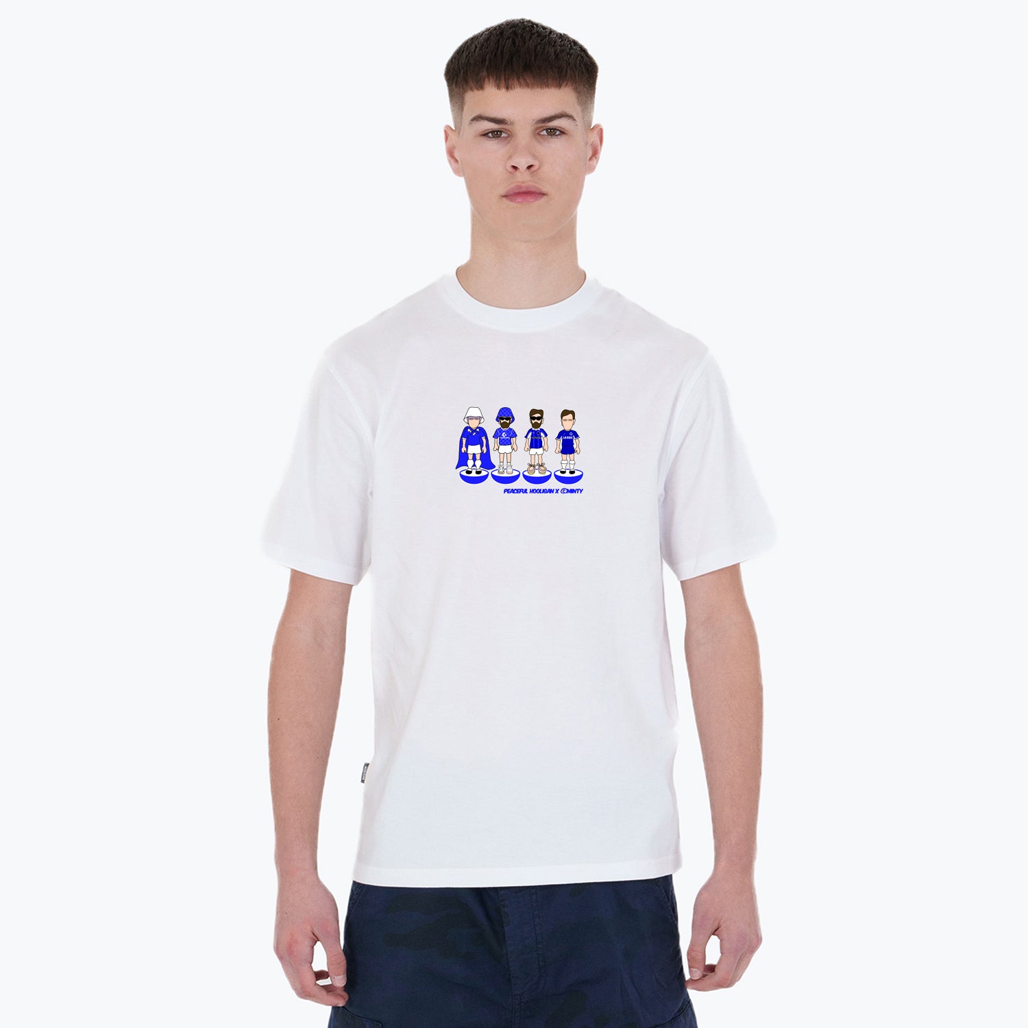 The Blues Subbuteo T-Shirt White - Peaceful Hooligan