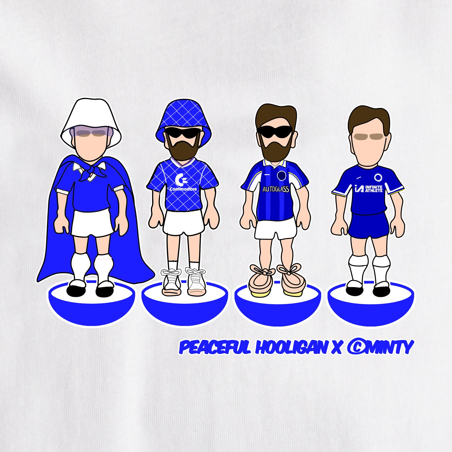The Blues Subbuteo T-Shirt White - Peaceful Hooligan