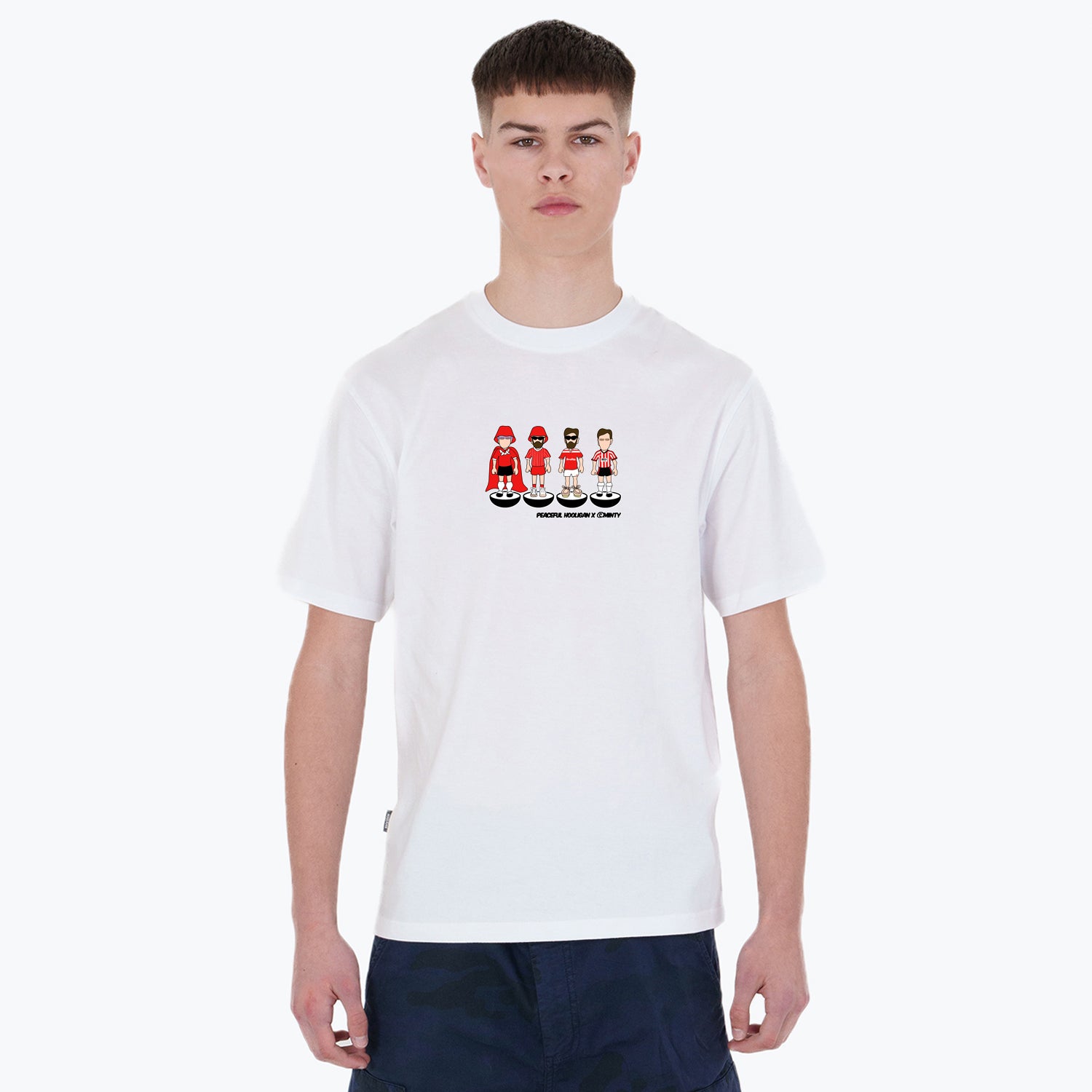 Cheltenham Town Subbuteo T-Shirt White - Peaceful Hooligan