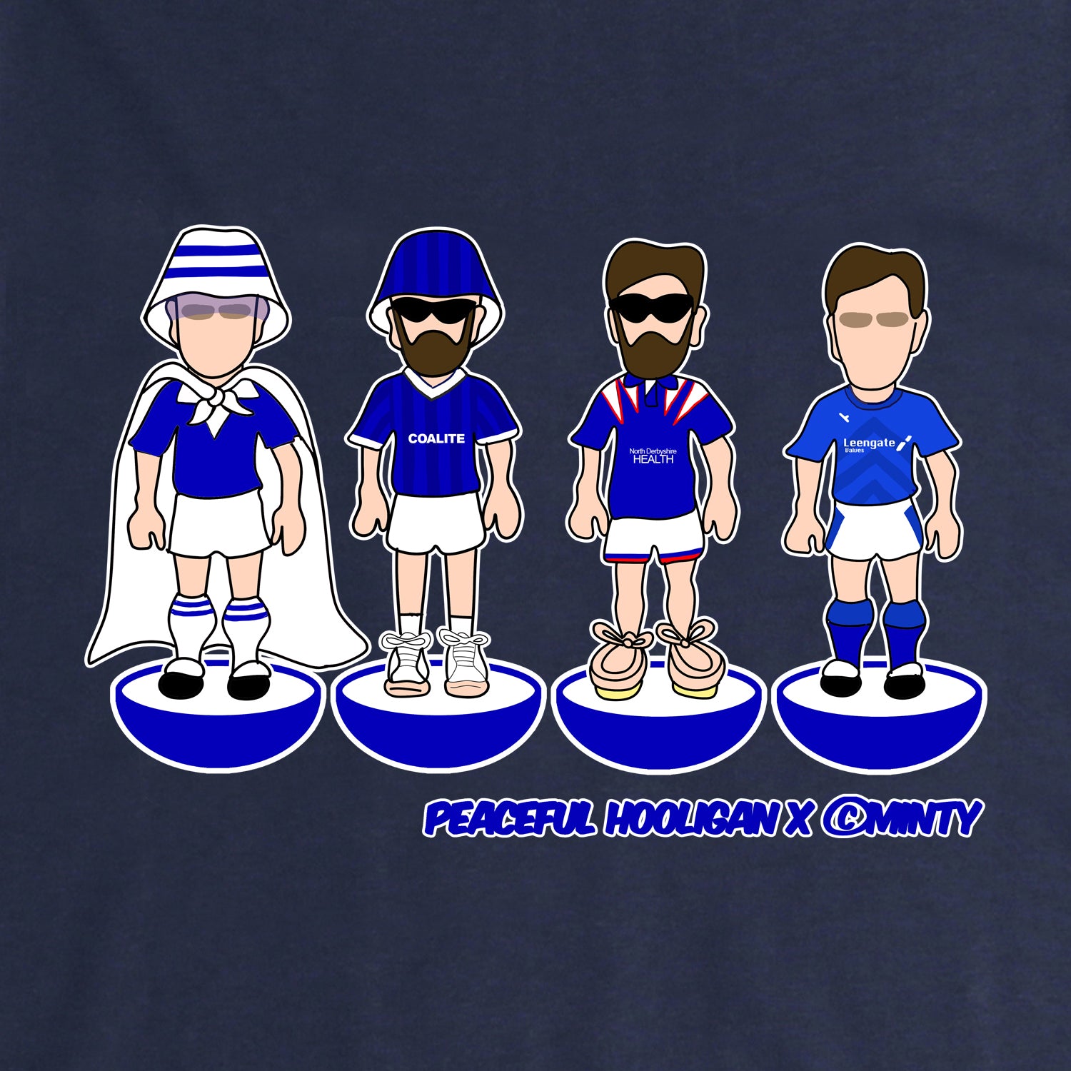 Chesterfield Subbuteo Hoodie Navy - Peaceful Hooligan