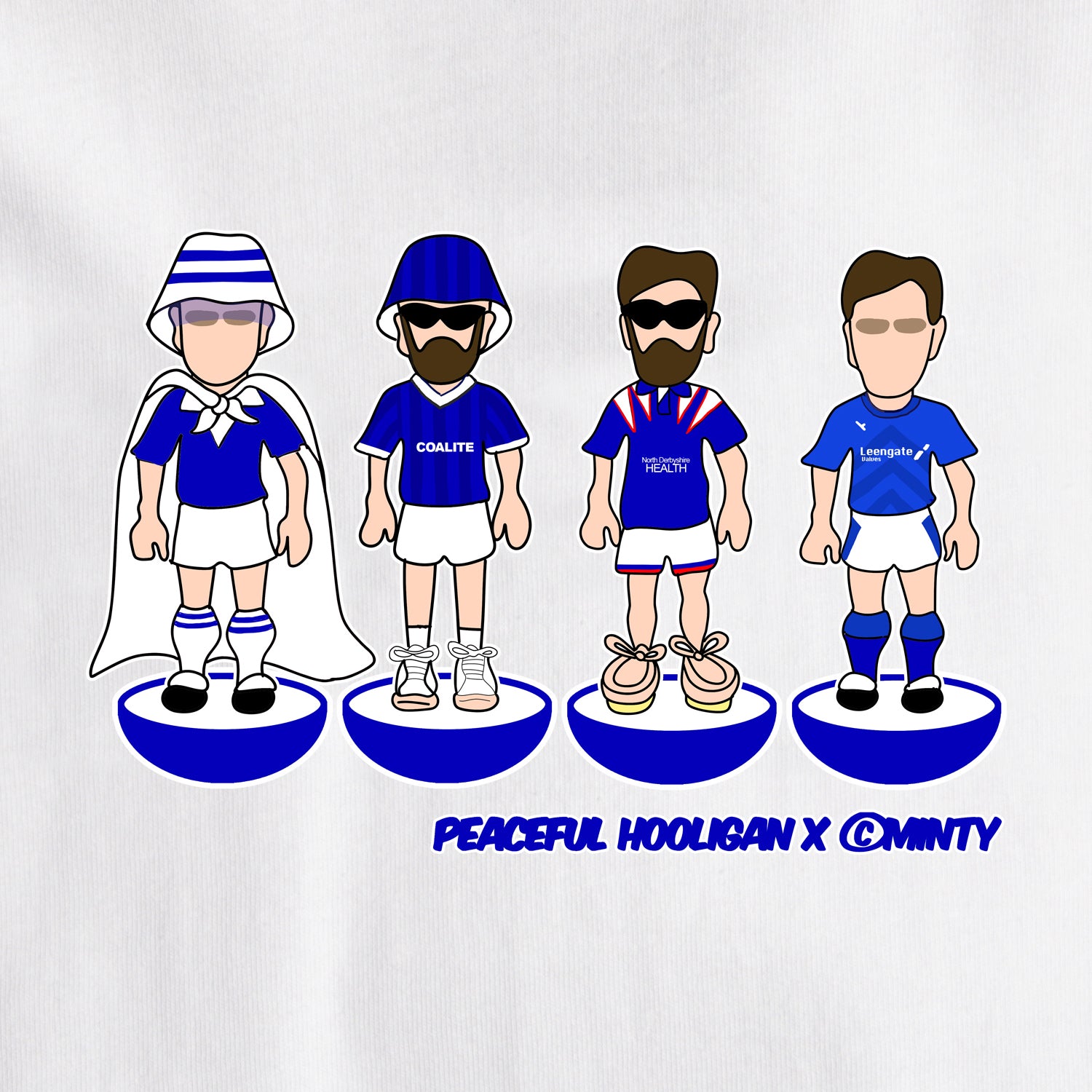 Chesterfield Subbuteo T-Shirt White - Peaceful Hooligan