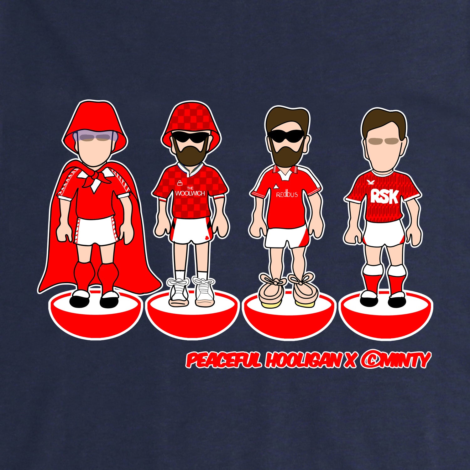 The Valley Subbuteo T-Shirt Navy - Peaceful Hooligan