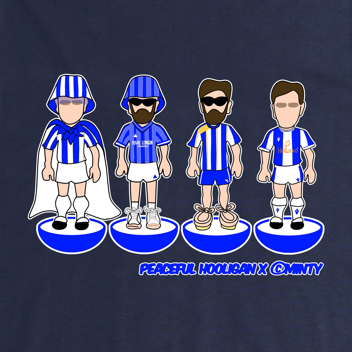 Colchester United Subbuteo Hoodie Navy - Peaceful Hooligan