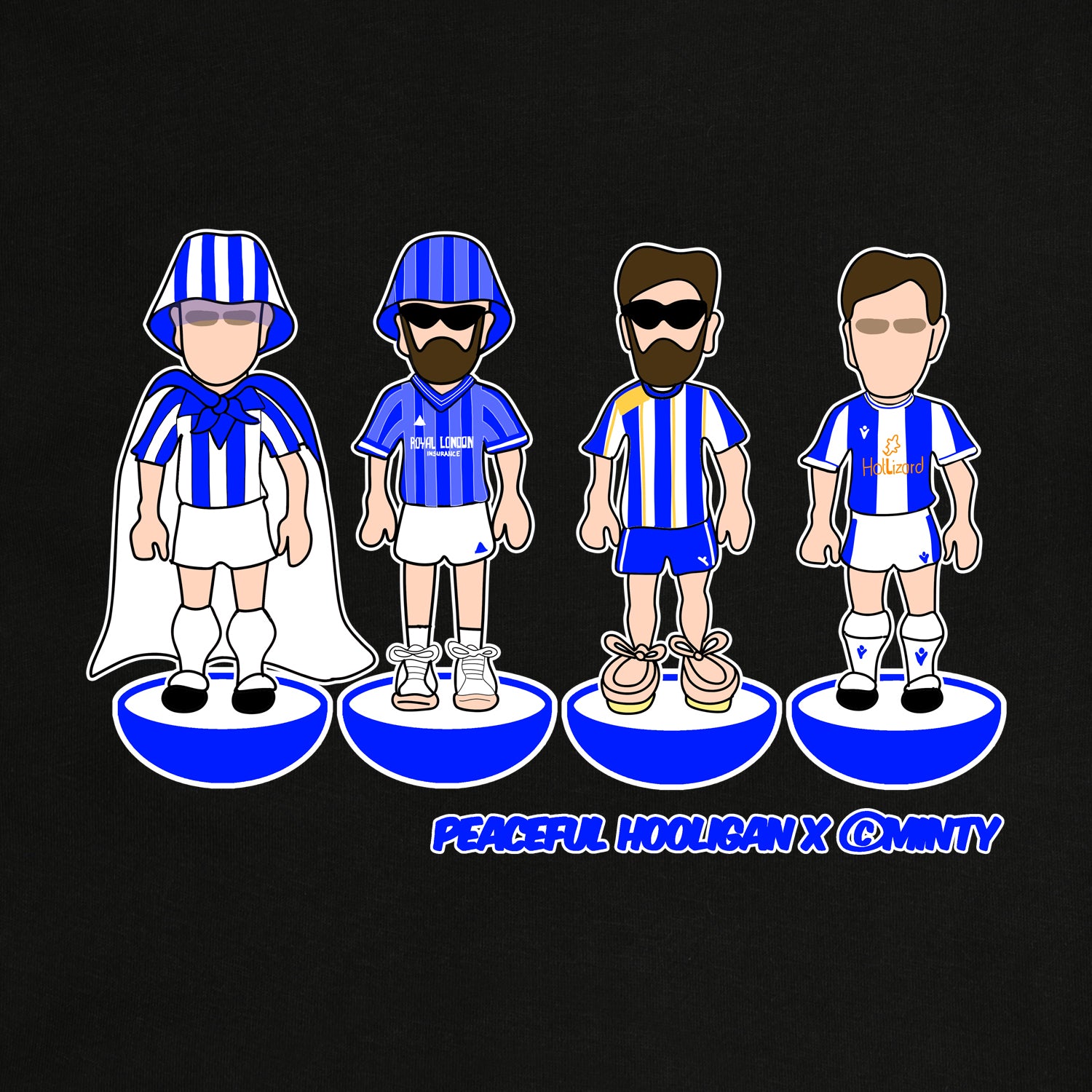 Colchester United Subbuteo Sweatshirt Black - Peaceful Hooligan