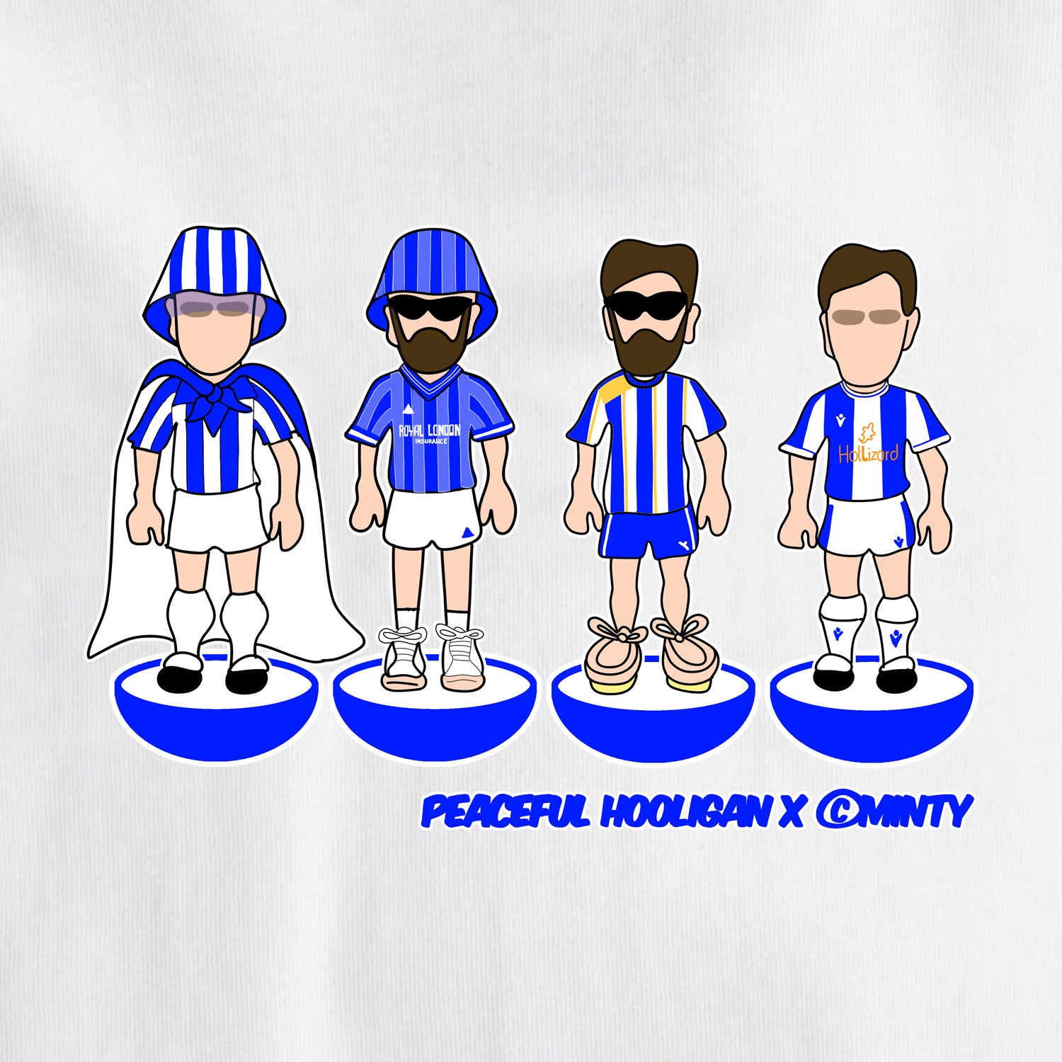 Colchester United Subbuteo T-Shirt White - Peaceful Hooligan