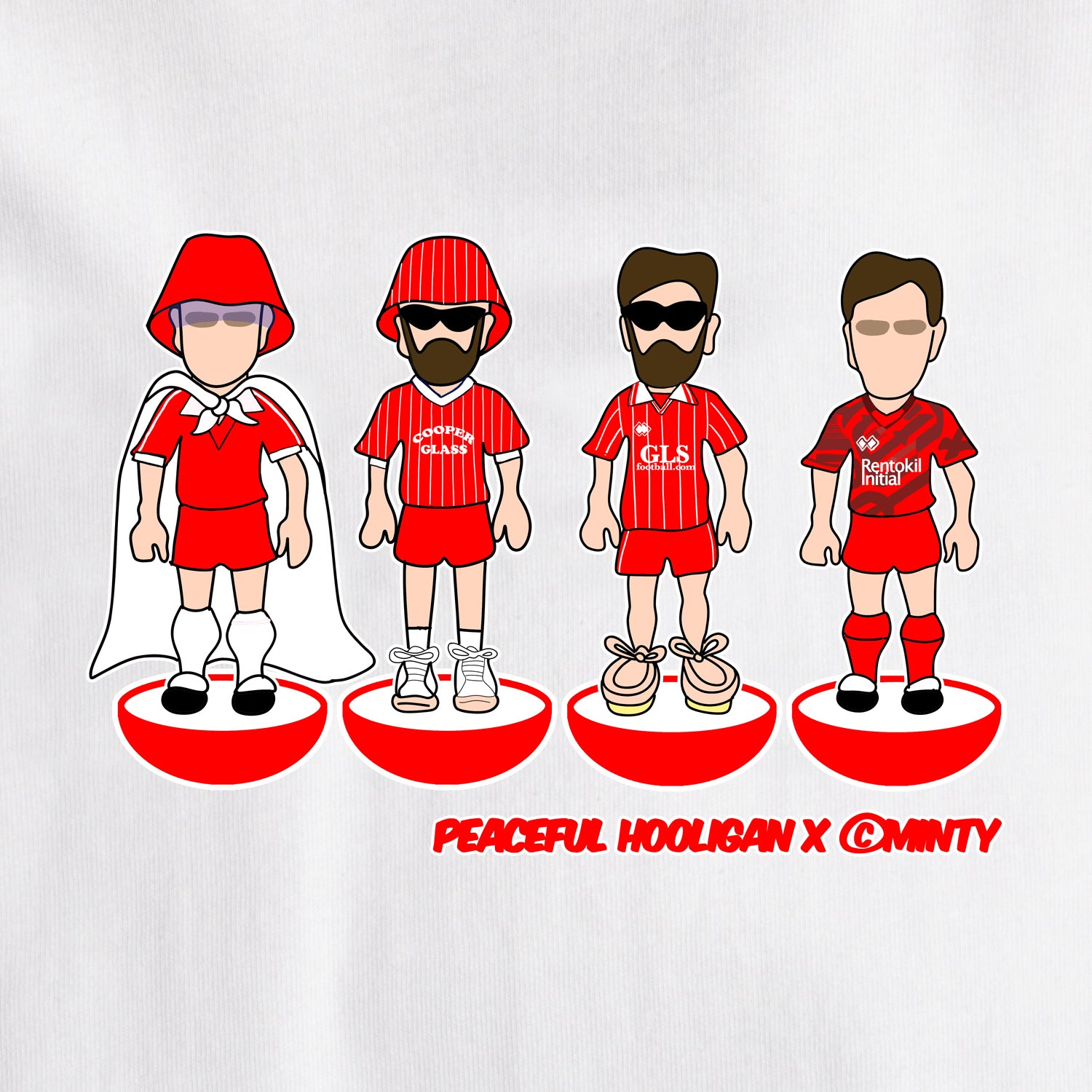 Crawley Town Subbuteo T-Shirt White - Peaceful Hooligan