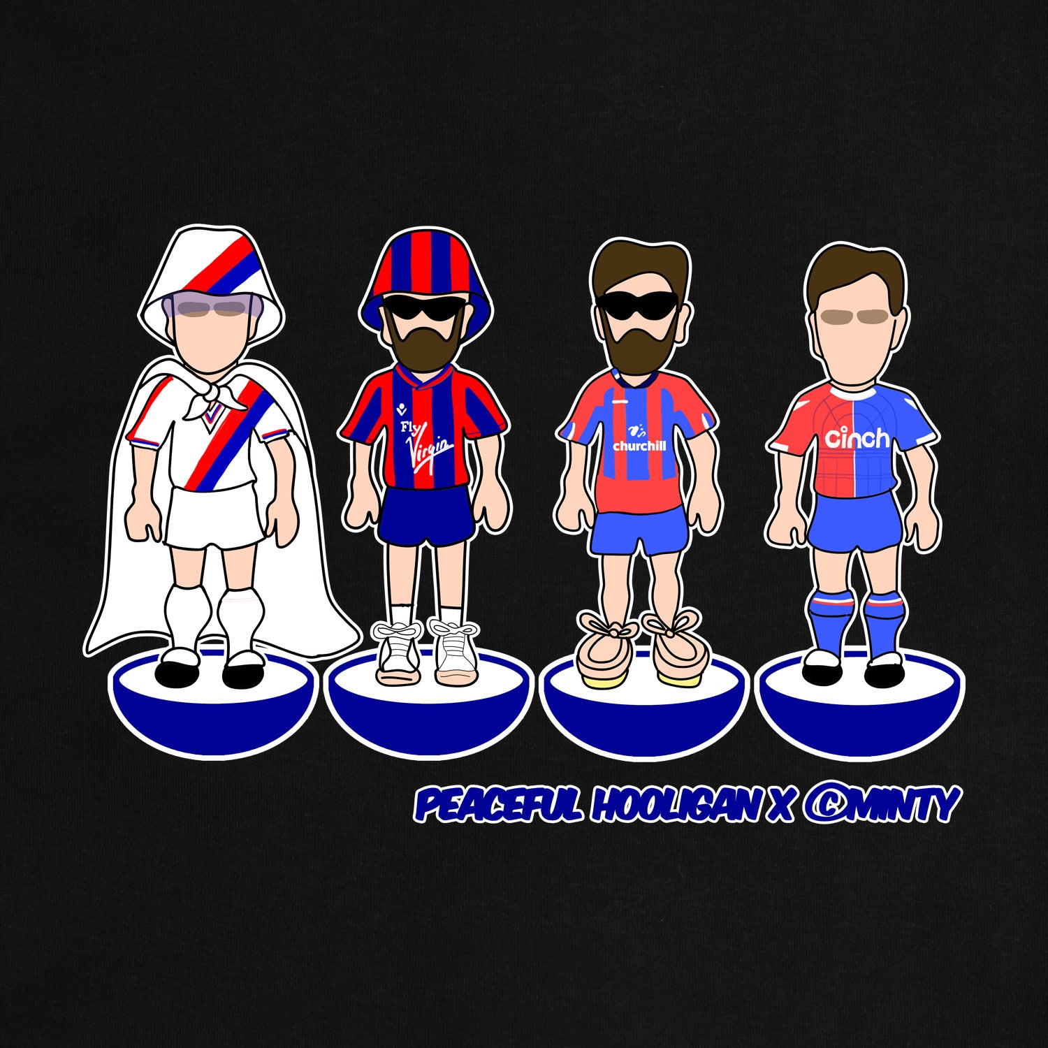 The Eagles Subbuteo Hoodie Black - Peaceful Hooligan