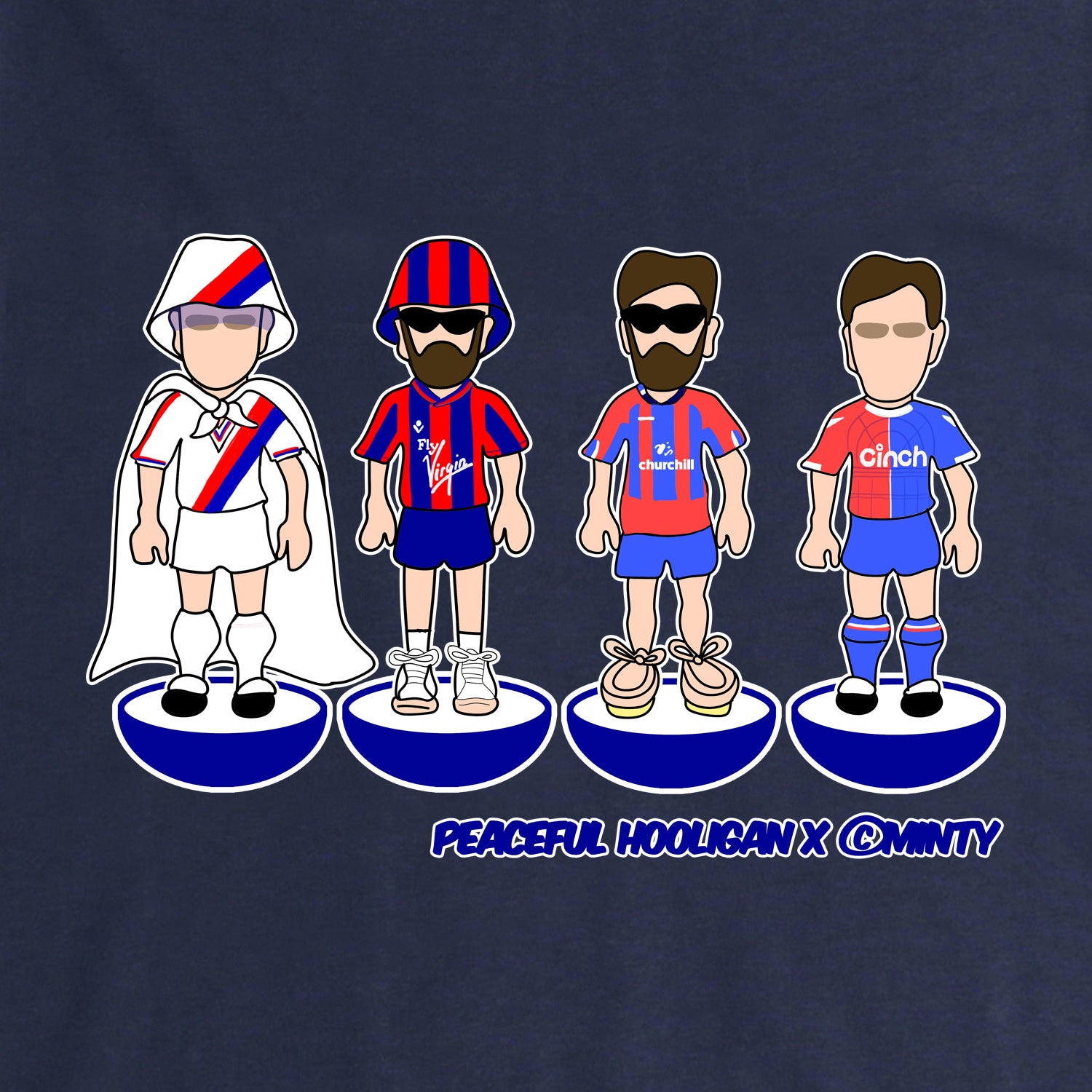 The Eagles Subbuteo T-Shirt Navy - Peaceful Hooligan