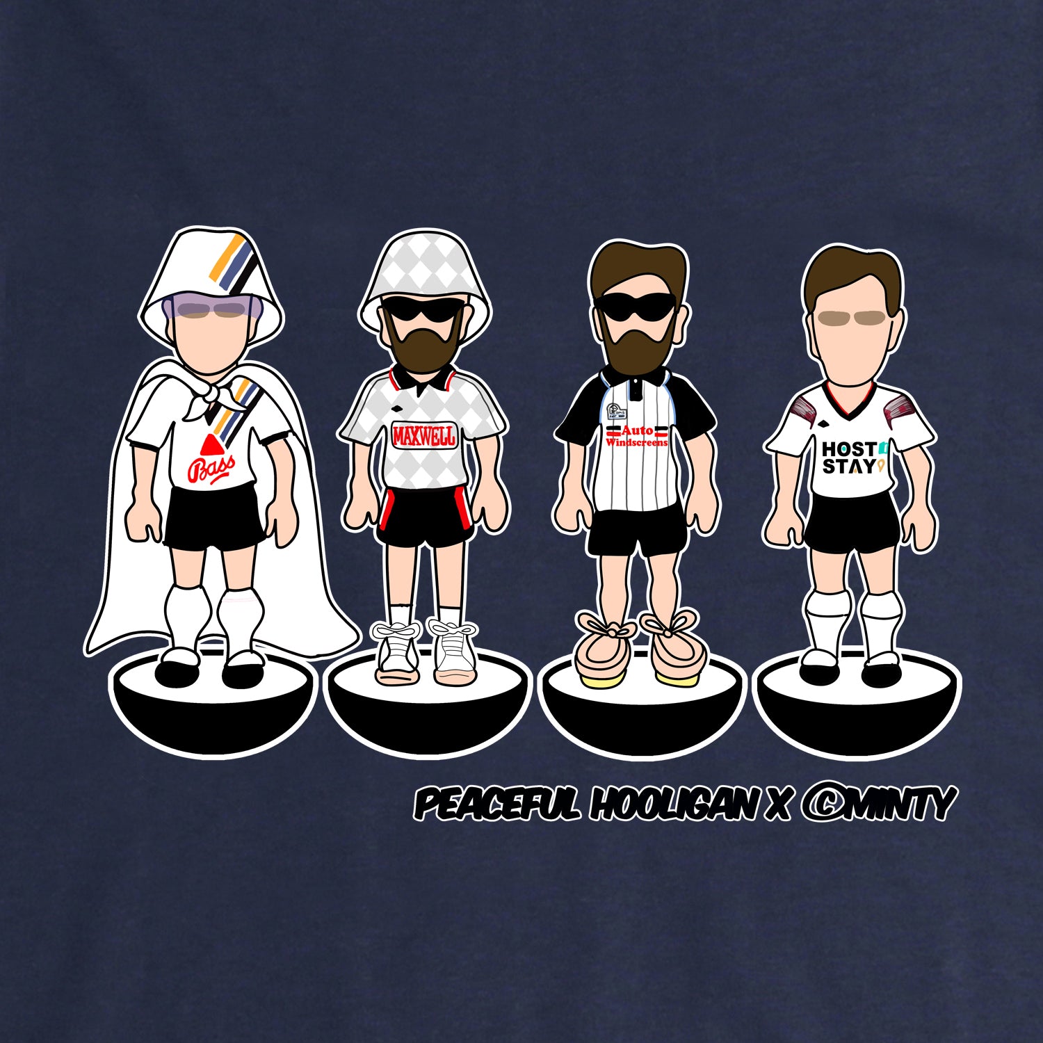 Derby Subbuteo T-Shirt Navy - Peaceful Hooligan