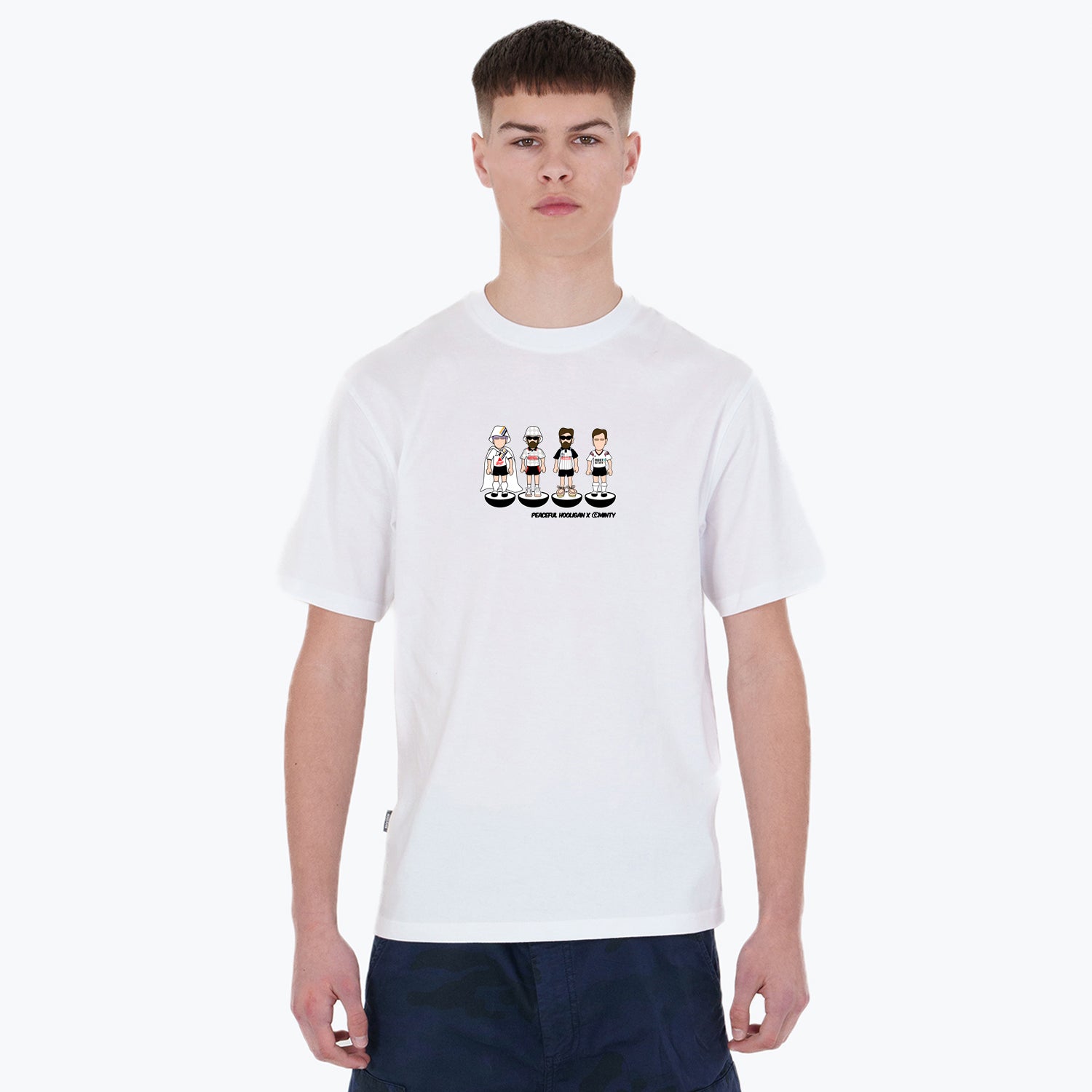 Derby Subbuteo T-Shirt White - Peaceful Hooligan