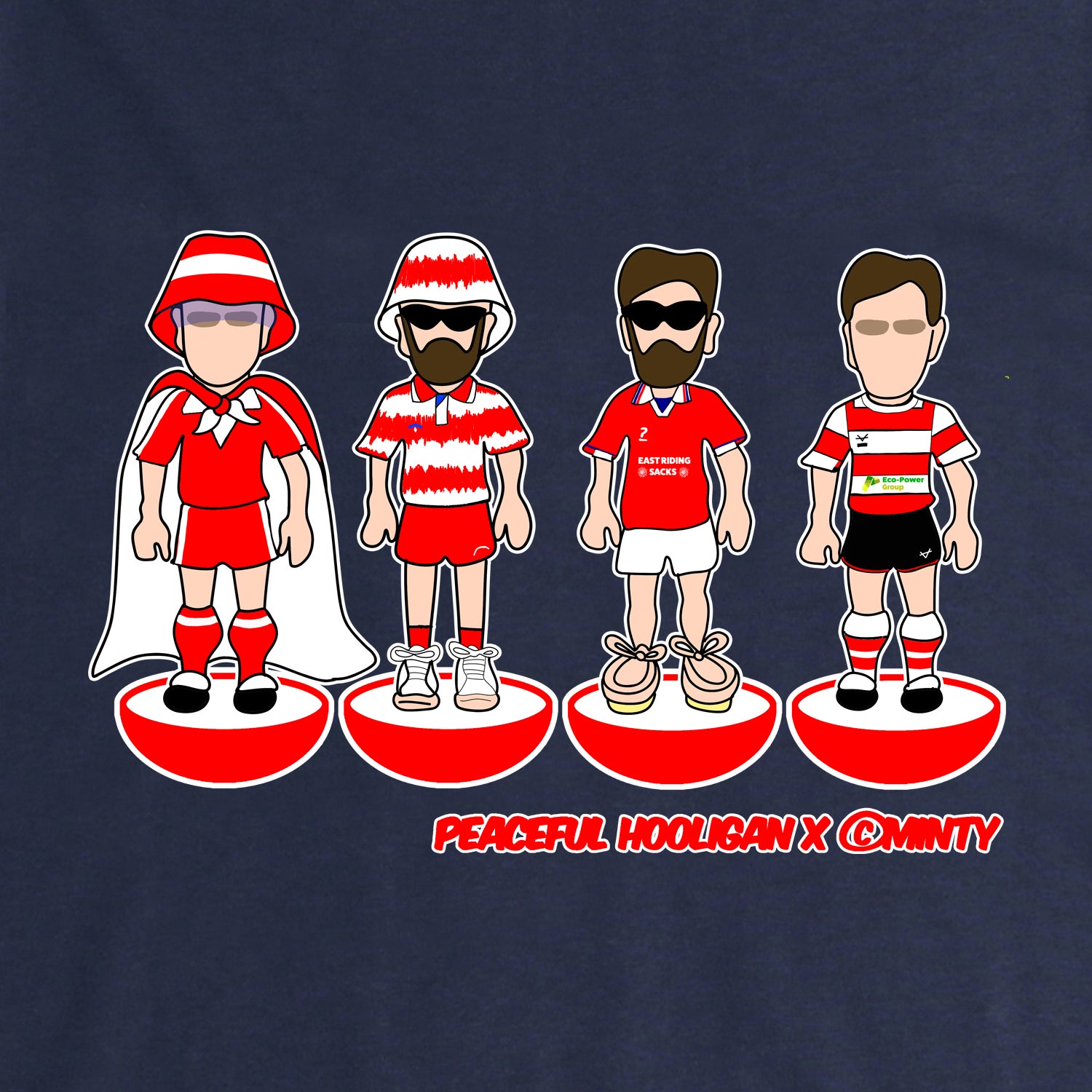 Doncaster Subbuteo T-Shirt Navy - Peaceful Hooligan