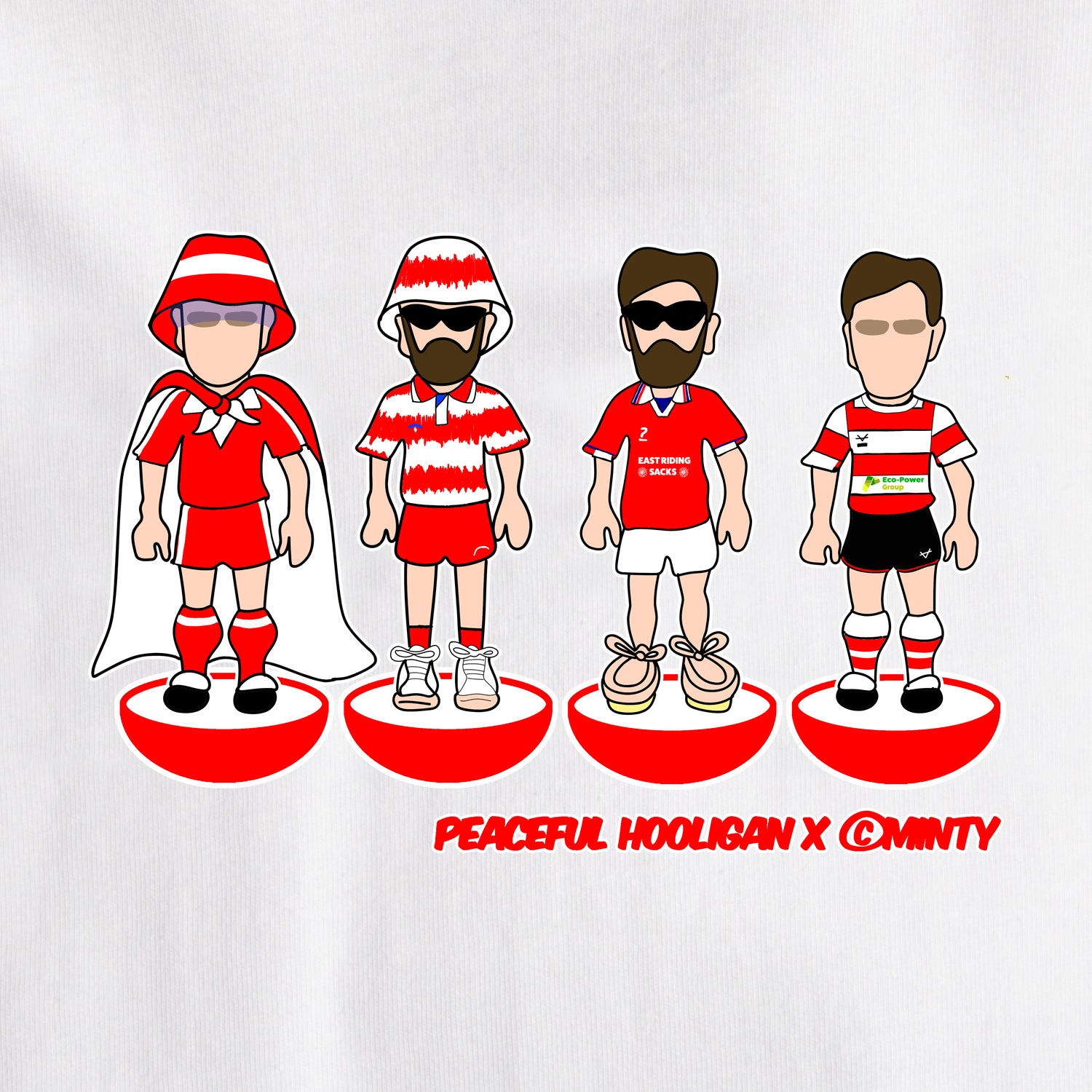 Doncaster Subbuteo T-Shirt White - Peaceful Hooligan