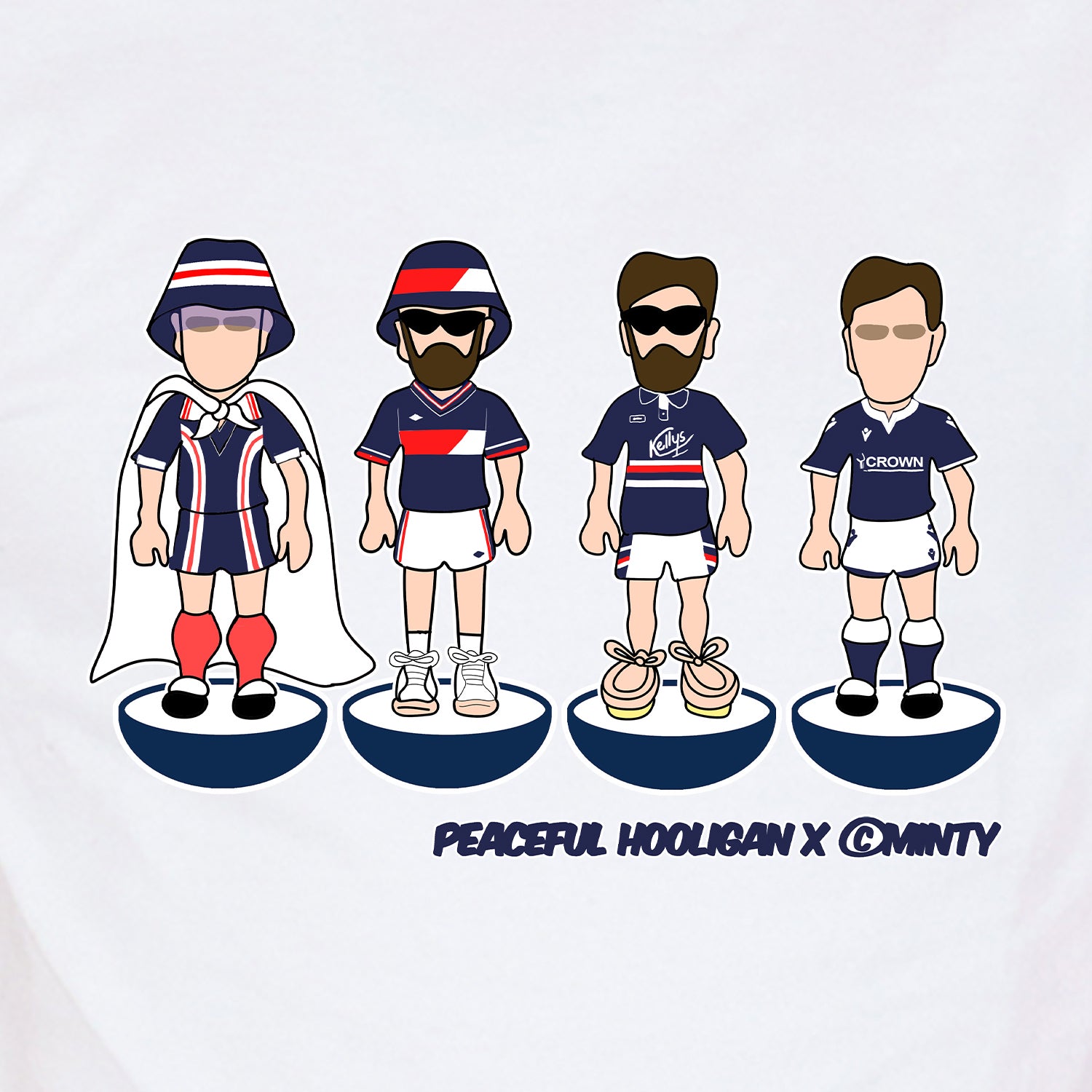 Dundee FC Subbuteo T-Shirt White - Peaceful Hooligan