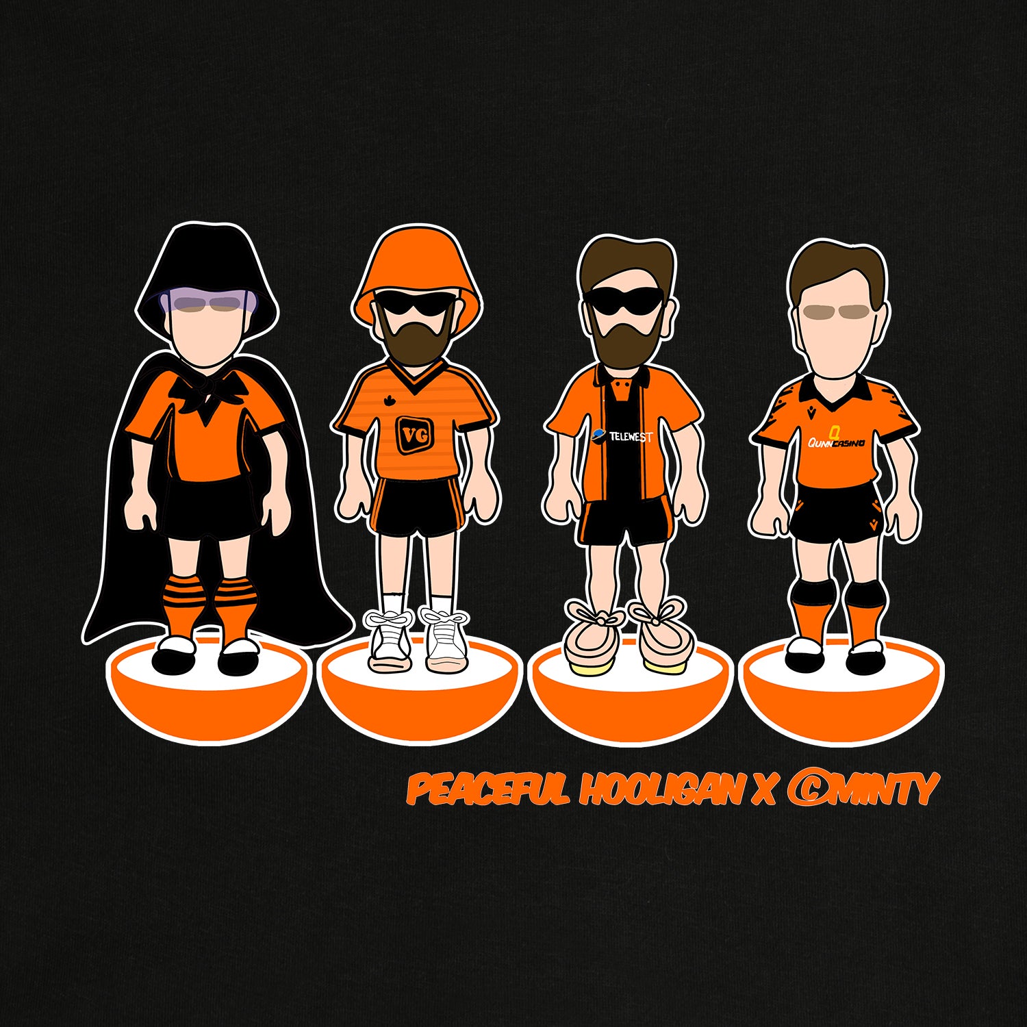 Dundee Utd Subbuteo Sweatshirt Black - Peaceful Hooligan