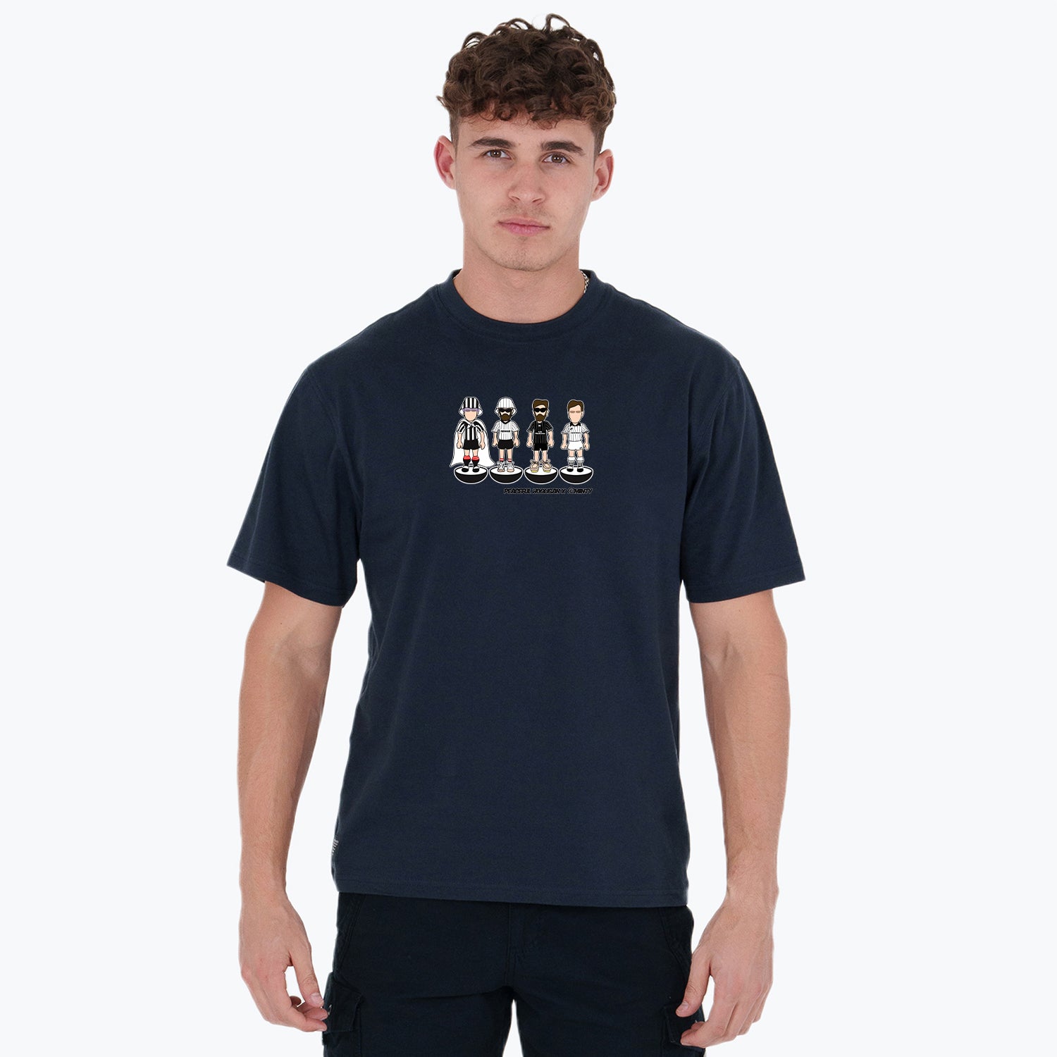 Dunfermline Athletic Subbuteo T-Shirt Navy - Peaceful Hooligan