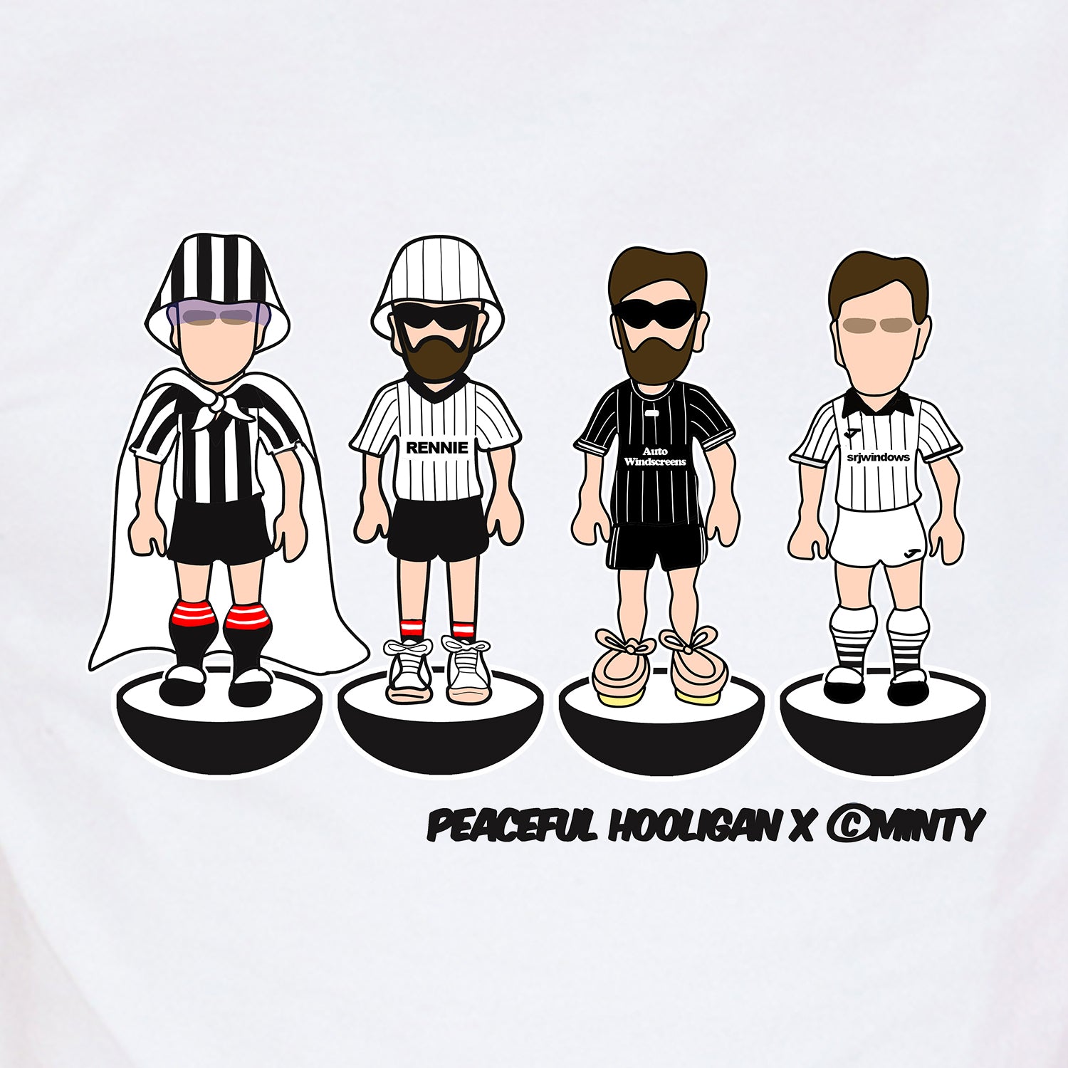 Dunfermline Athletic Subbuteo T-Shirt White - Peaceful Hooligan