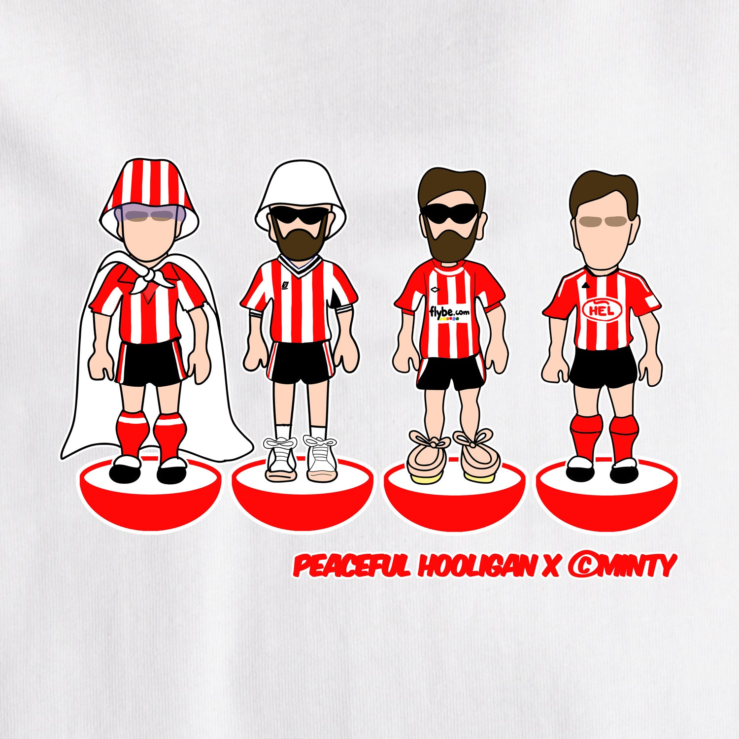Exeter City Subbuteo T-Shirt White - Peaceful Hooligan