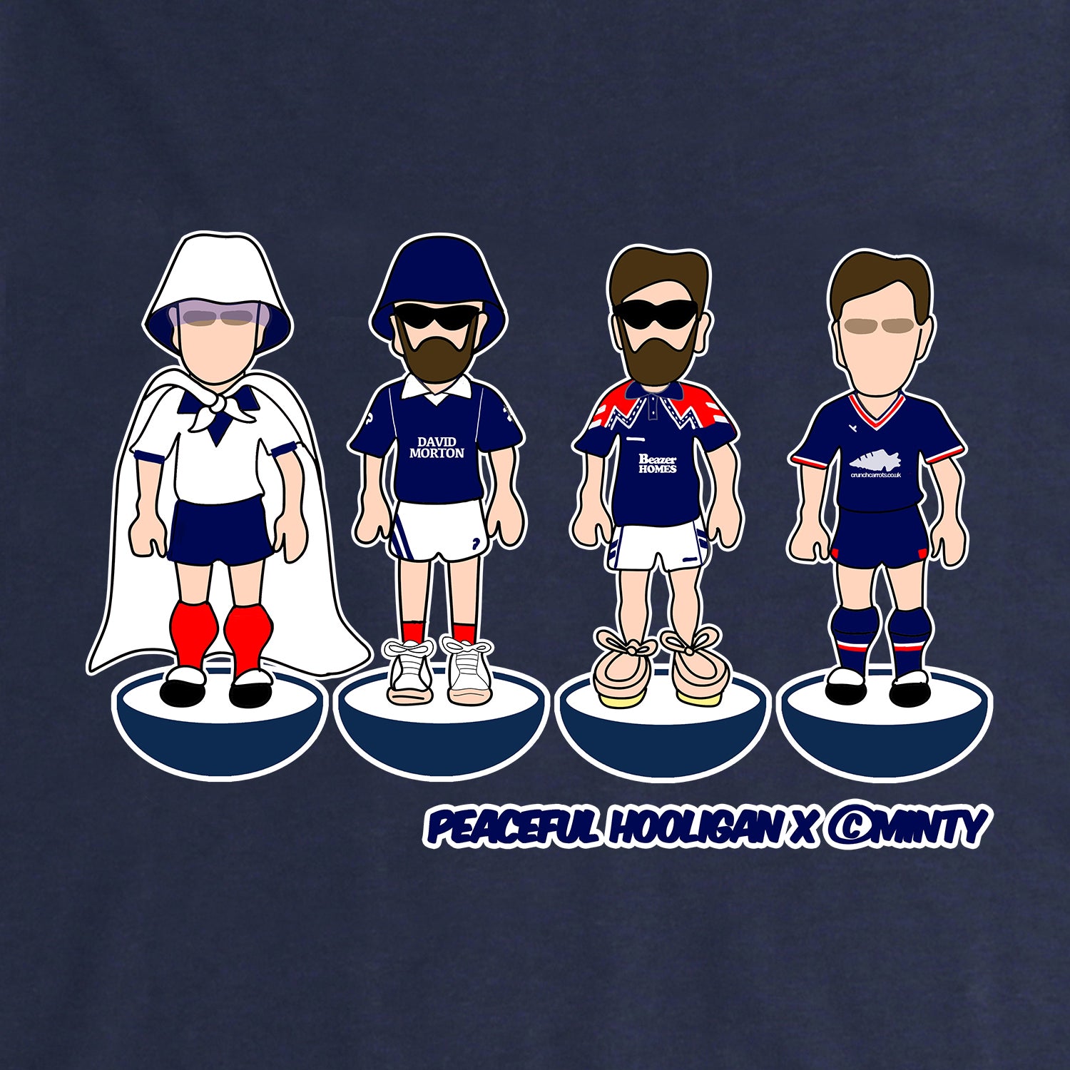 Falkirk Subbuteo T-Shirt Navy - Peaceful Hooligan