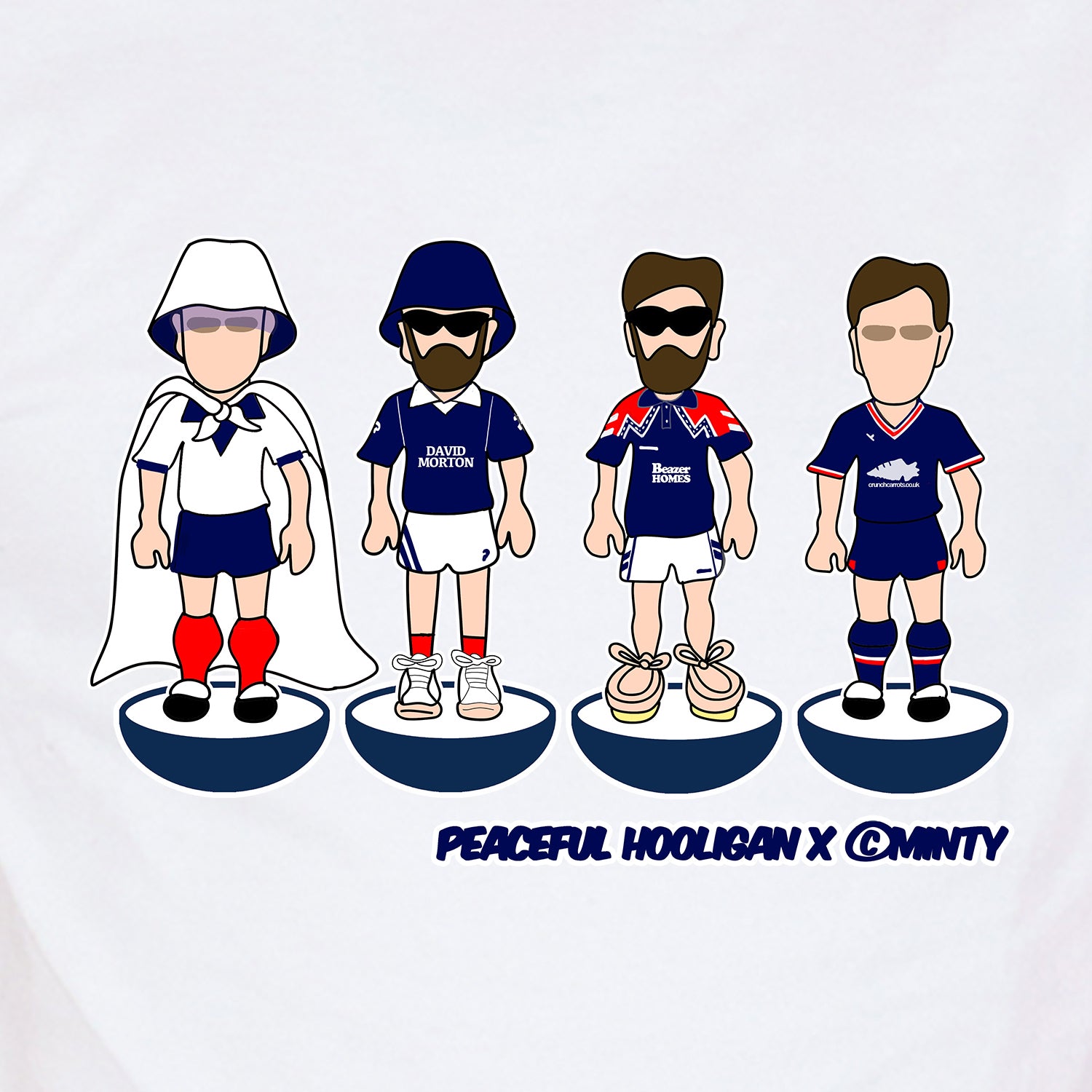 Falkirk Subbuteo T-Shirt White - Peaceful Hooligan