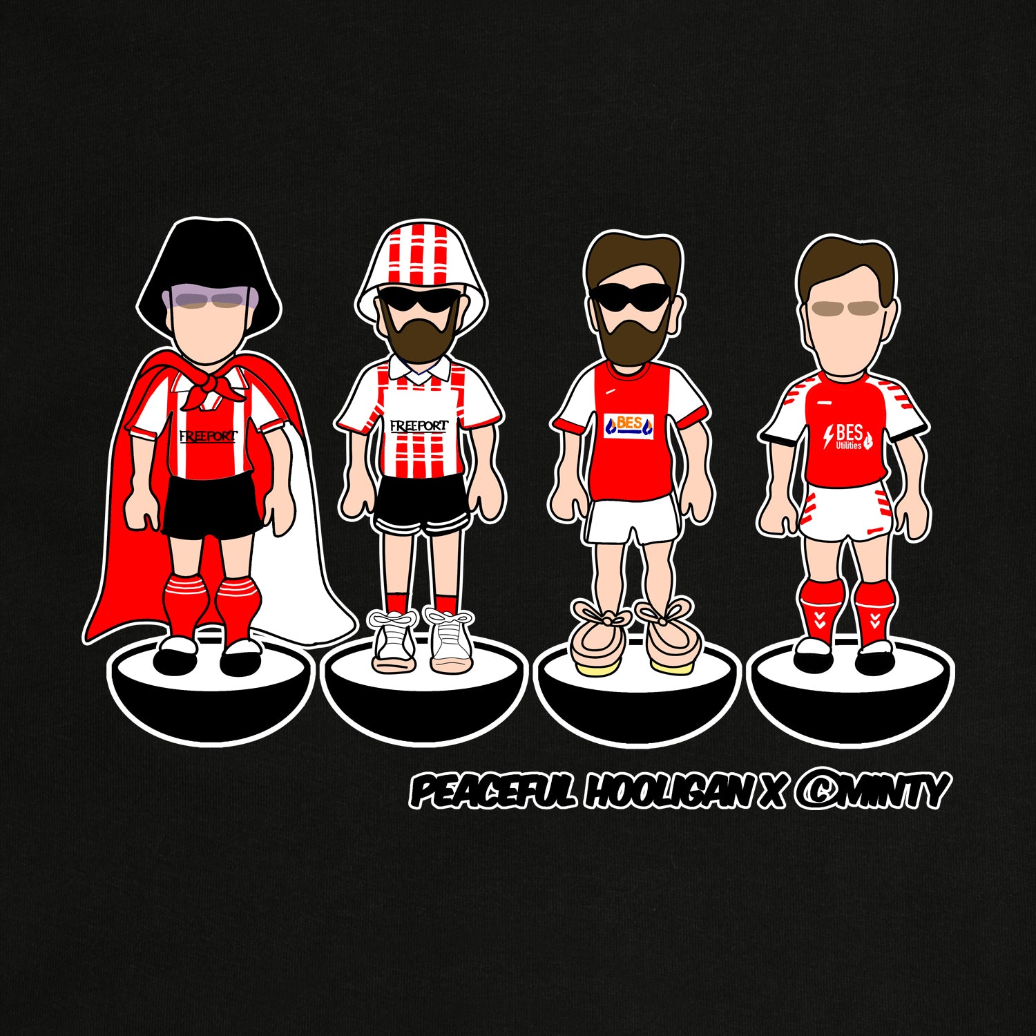 Fleetwood Subbuteo Sweatshirt Black - Peaceful Hooligan