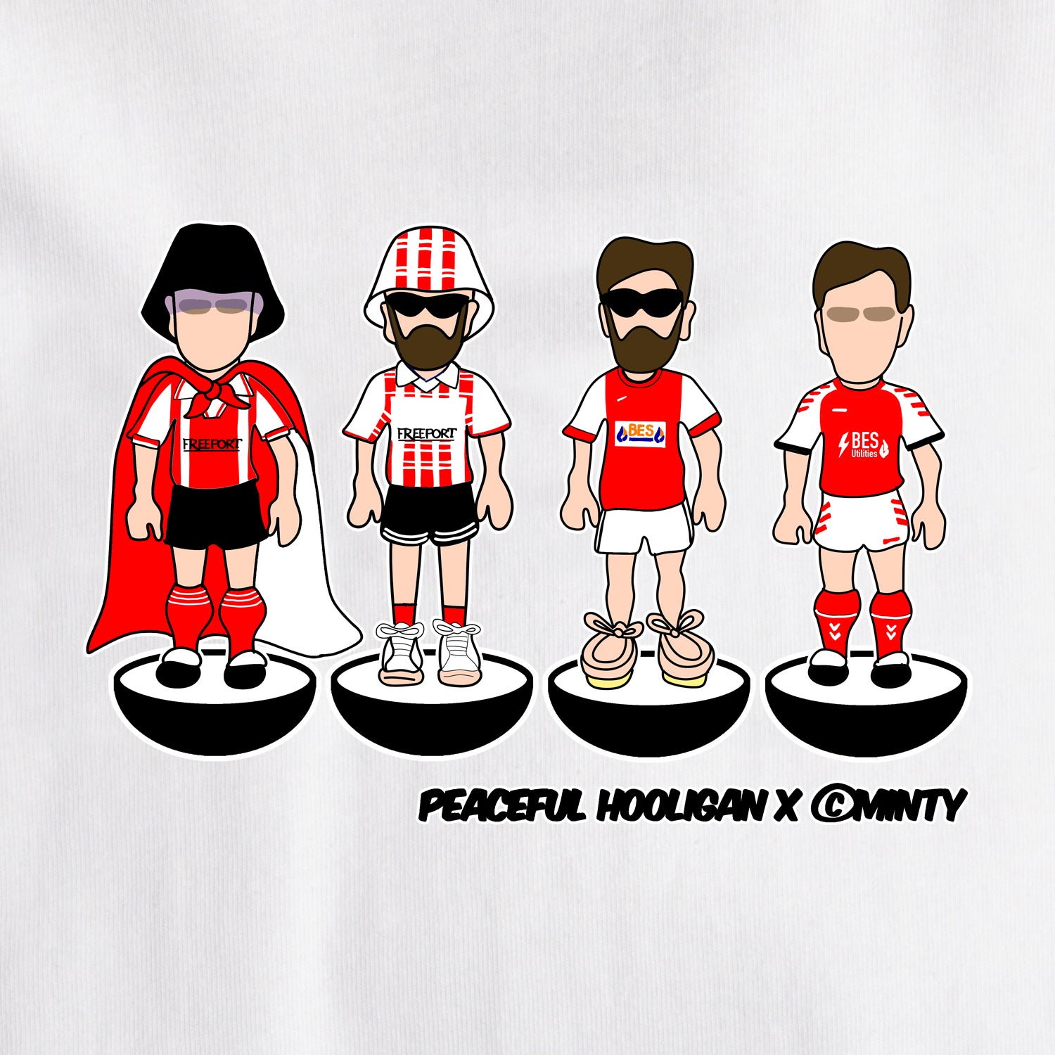 Fleetwood Subbuteo T-Shirt White - Peaceful Hooligan