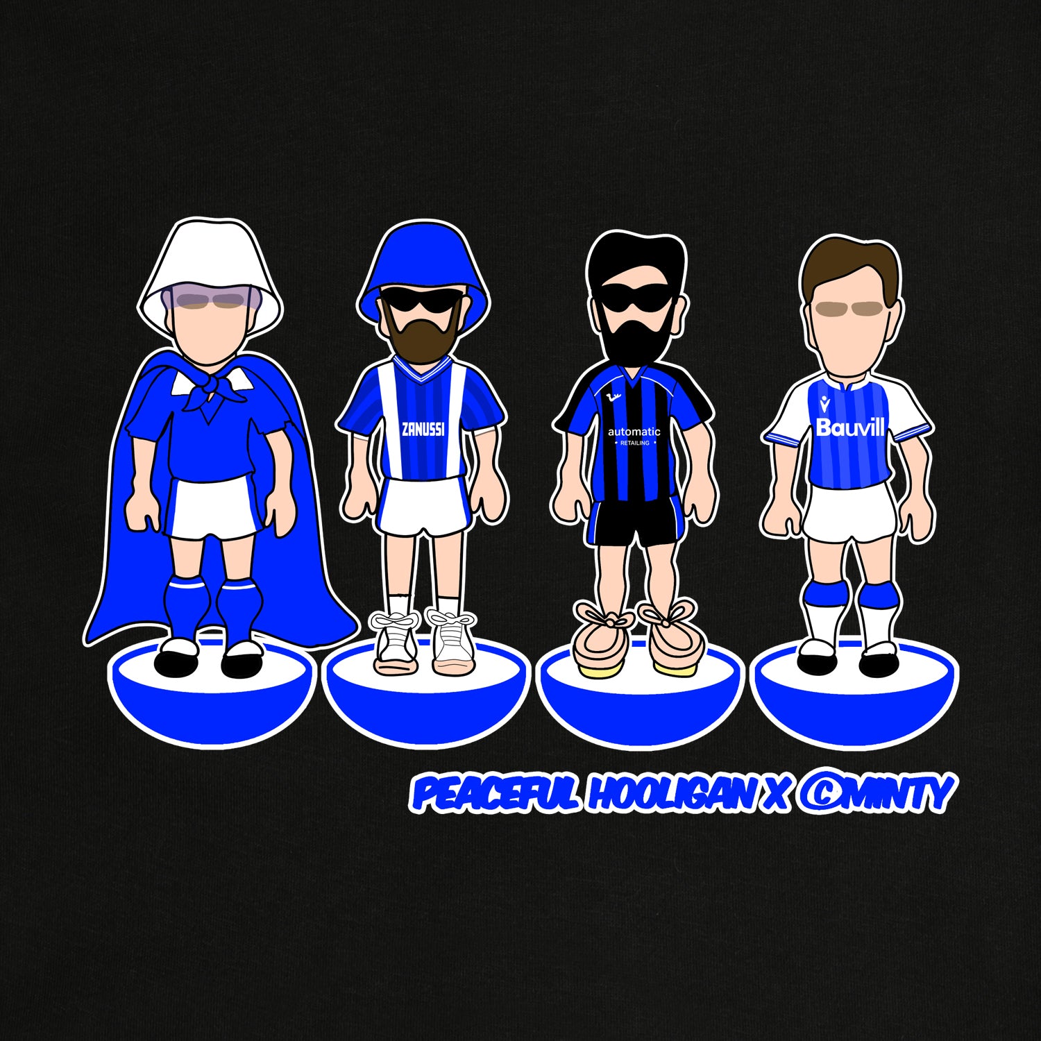 Gillingham Subbuteo Hoodie Black - Peaceful Hooligan