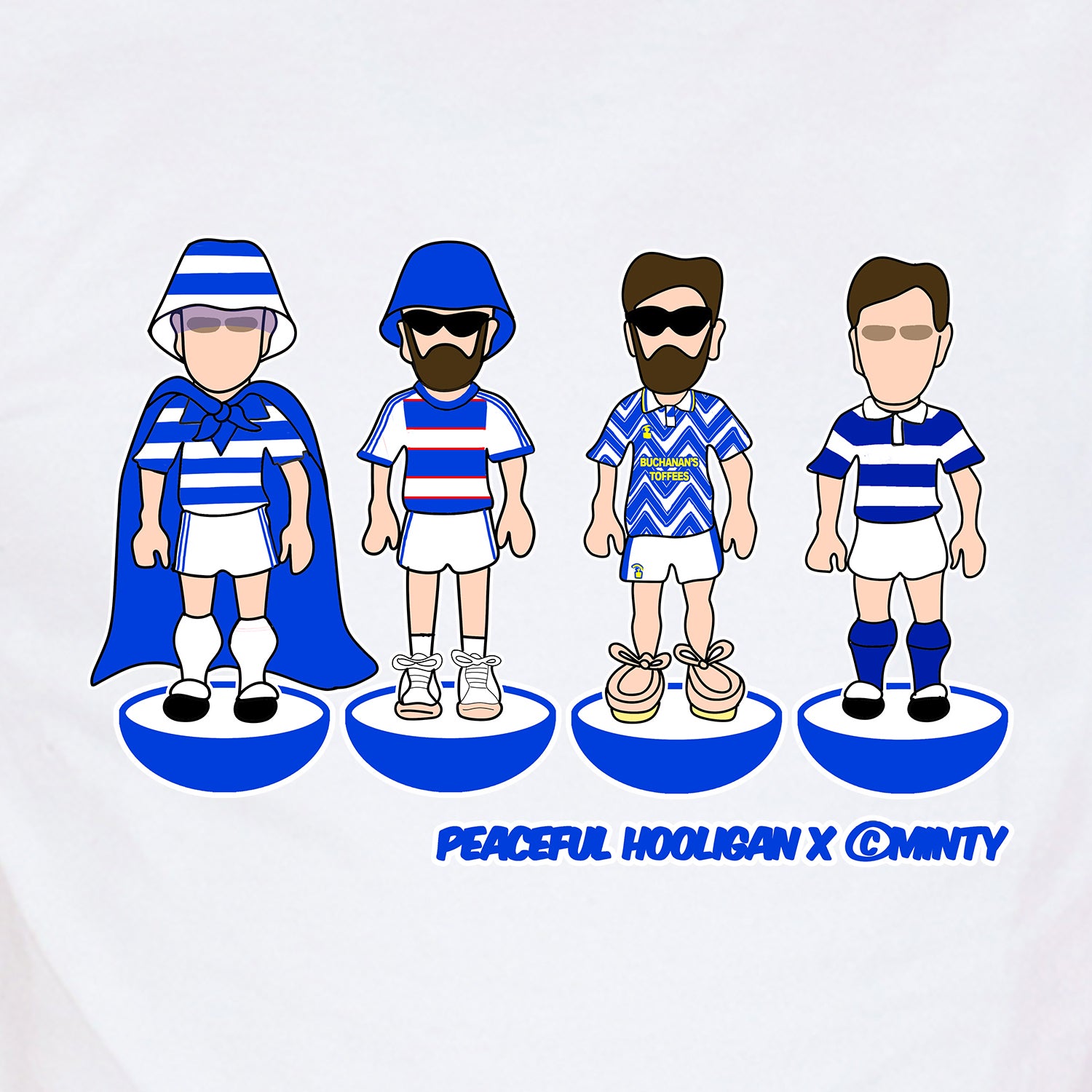 Greenock Morton Subbuteo T-Shirt White - Peaceful Hooligan