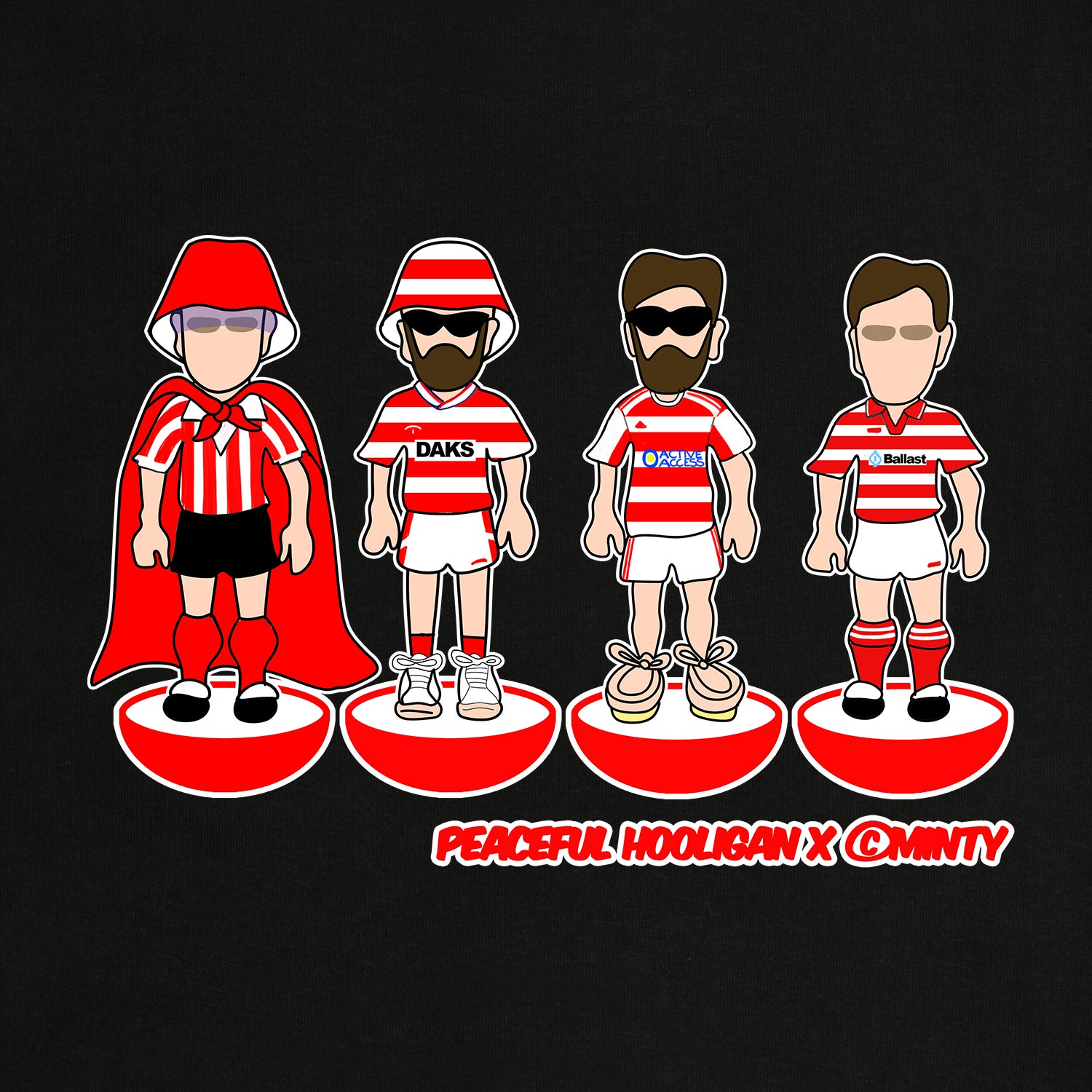 Hamilton Academical Subbuteo Hoodie Black - Peaceful Hooligan