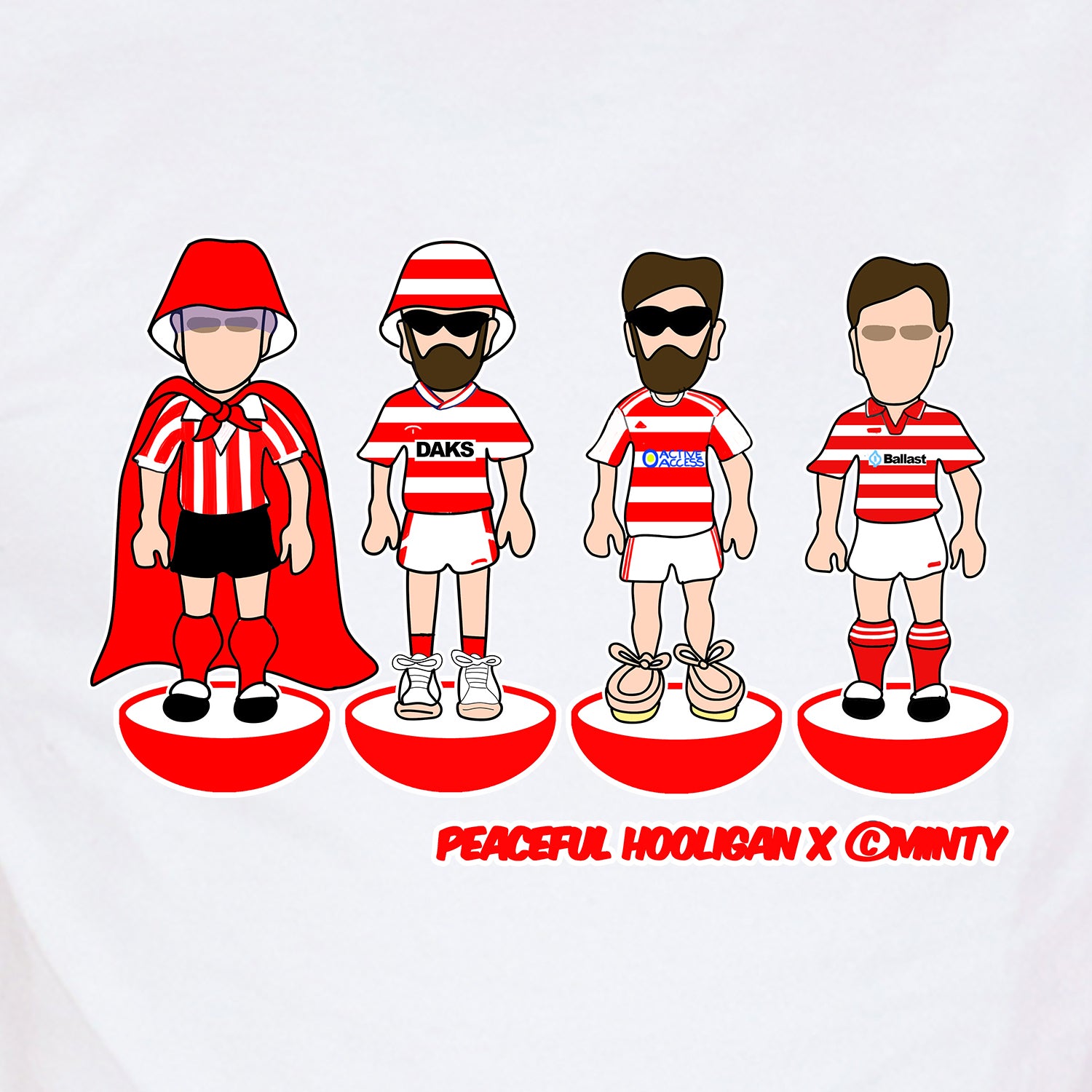 Hamilton Academical Subbuteo T-Shirt White - Peaceful Hooligan