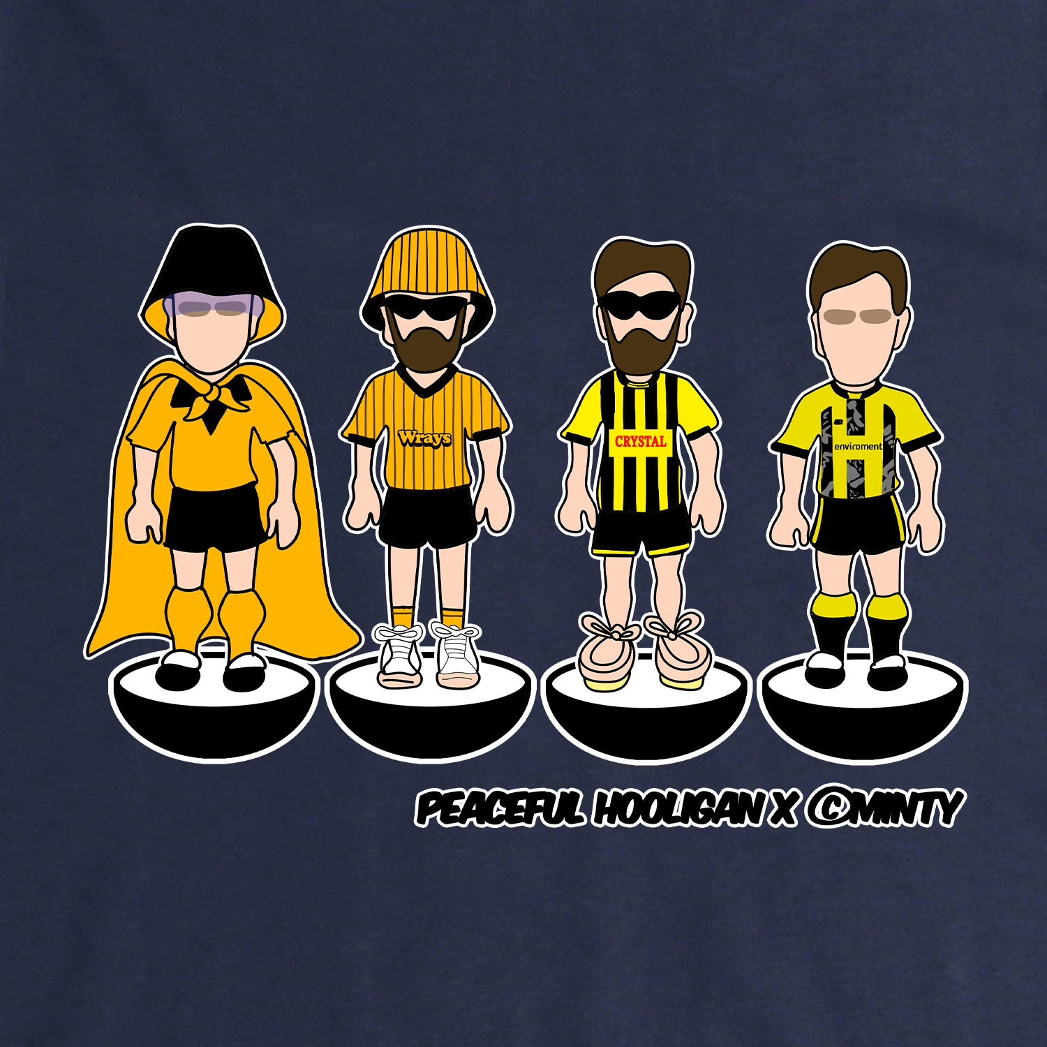 Harrogate Town Subbuteo Sweatshirt Navy - Peaceful Hooligan