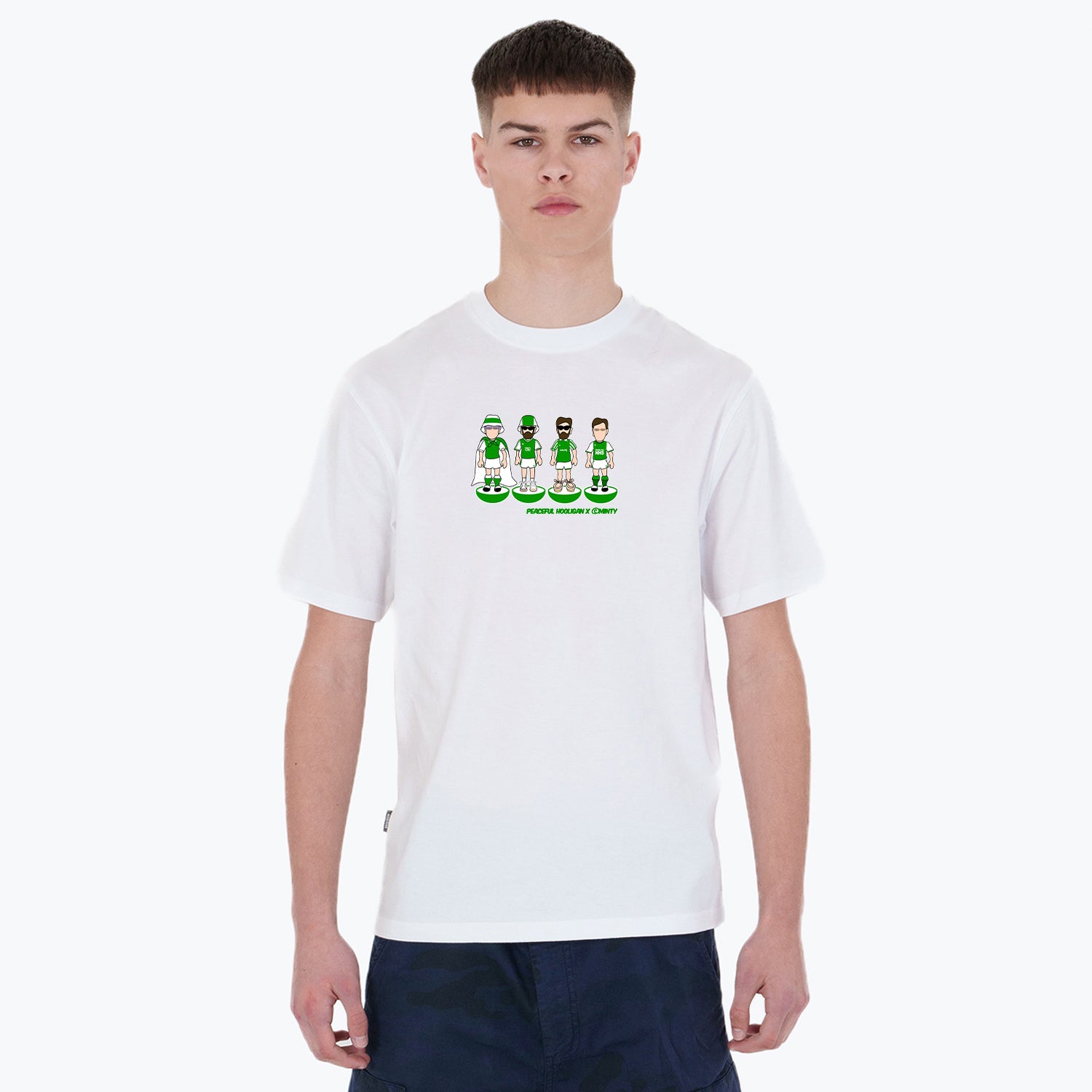 Hibernian Subbuteo T-Shirt White - Peaceful Hooligan