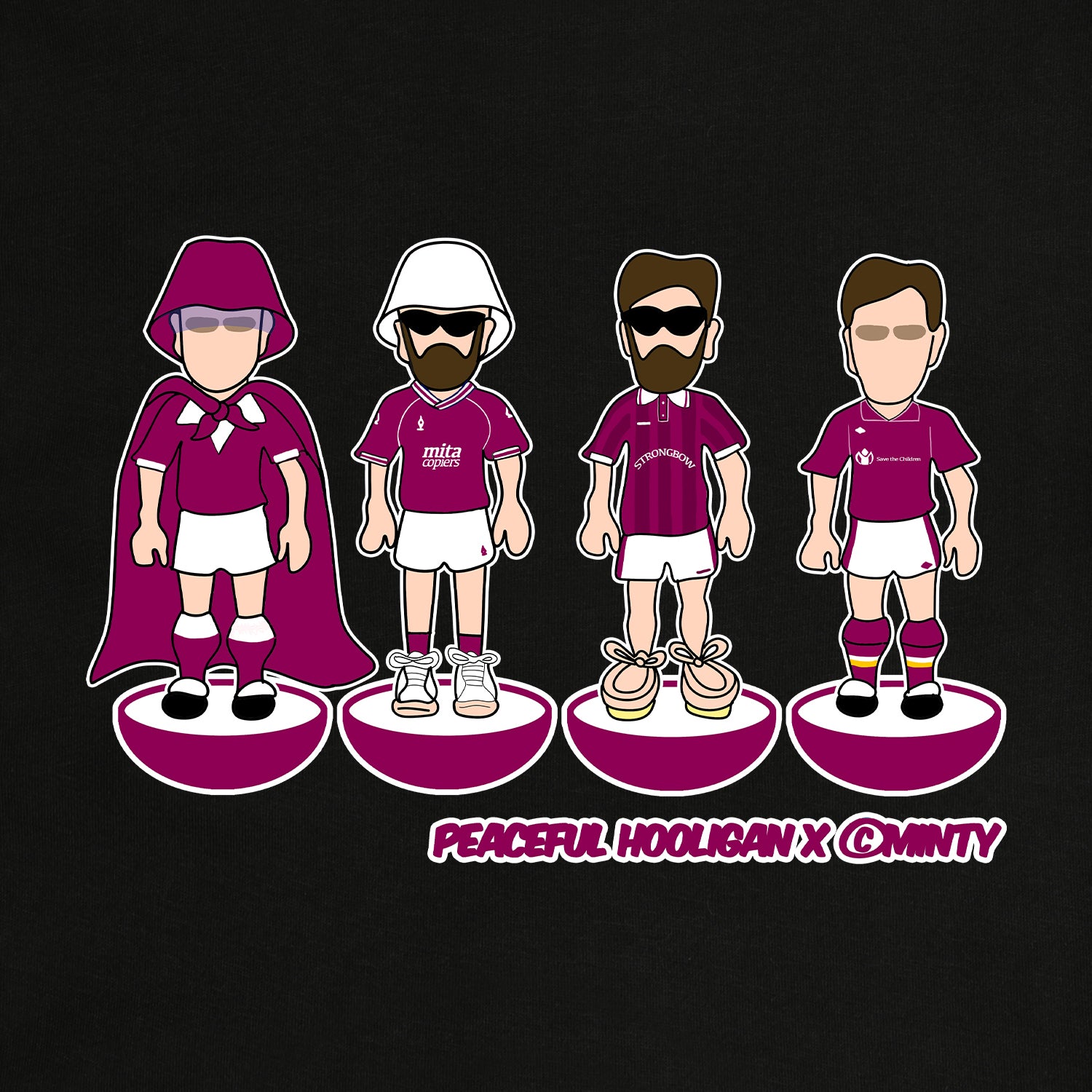 Hearts Subbuteo Sweatshirt Black - Peaceful Hooligan