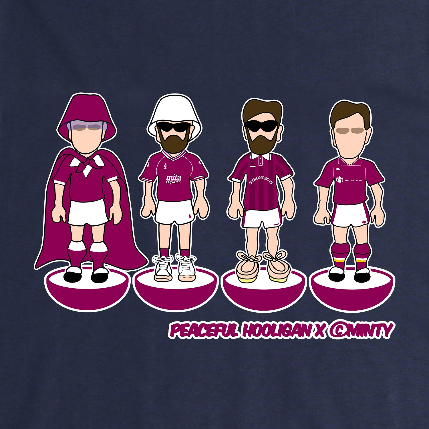 Hearts Subbuteo Sweatshirt Navy - Peaceful Hooligan