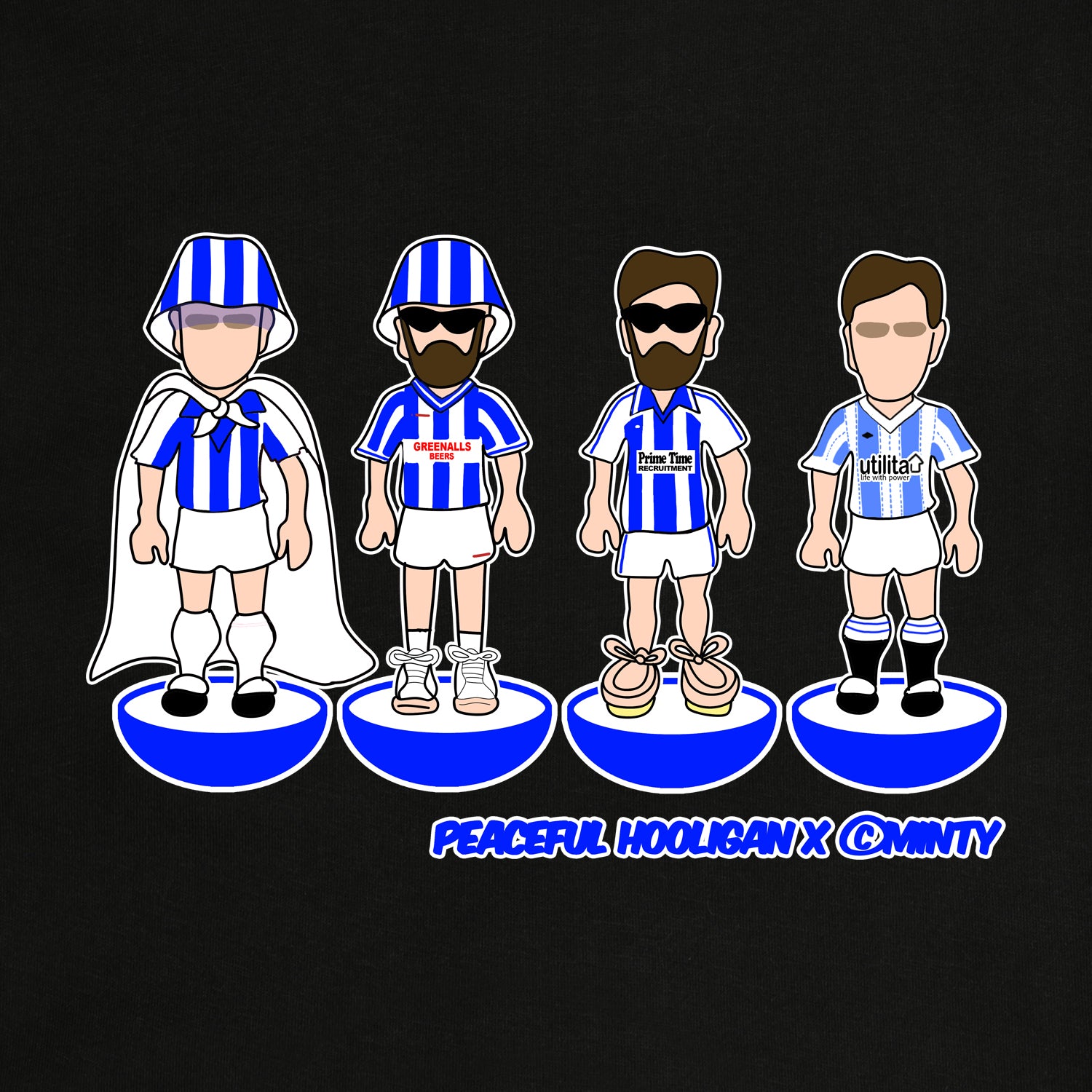 Huddersfield Subbuteo Sweatshirt Black - Peaceful Hooligan