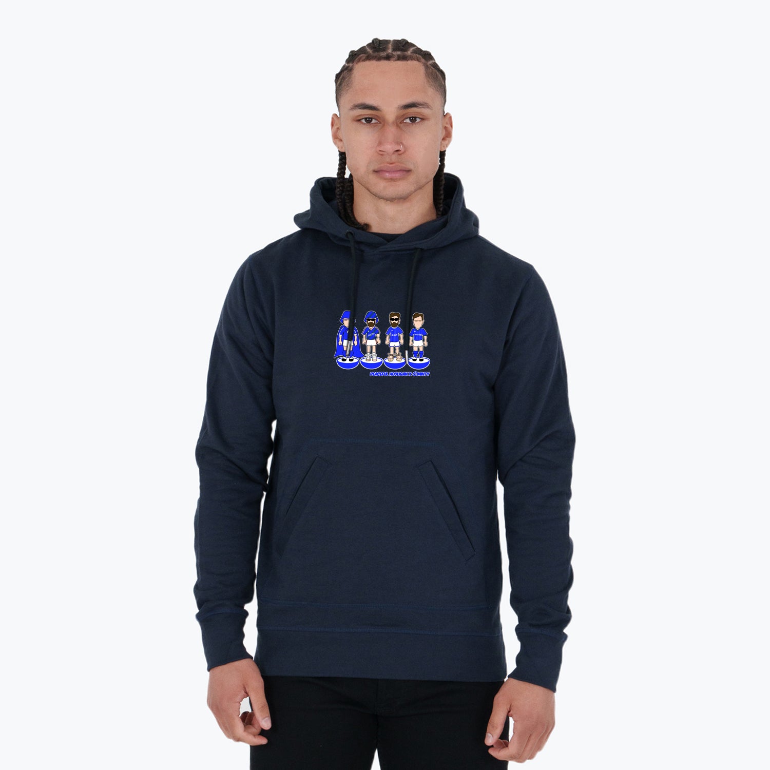 Ipswich Subbuteo Hoodie Navy - Peaceful Hooligan
